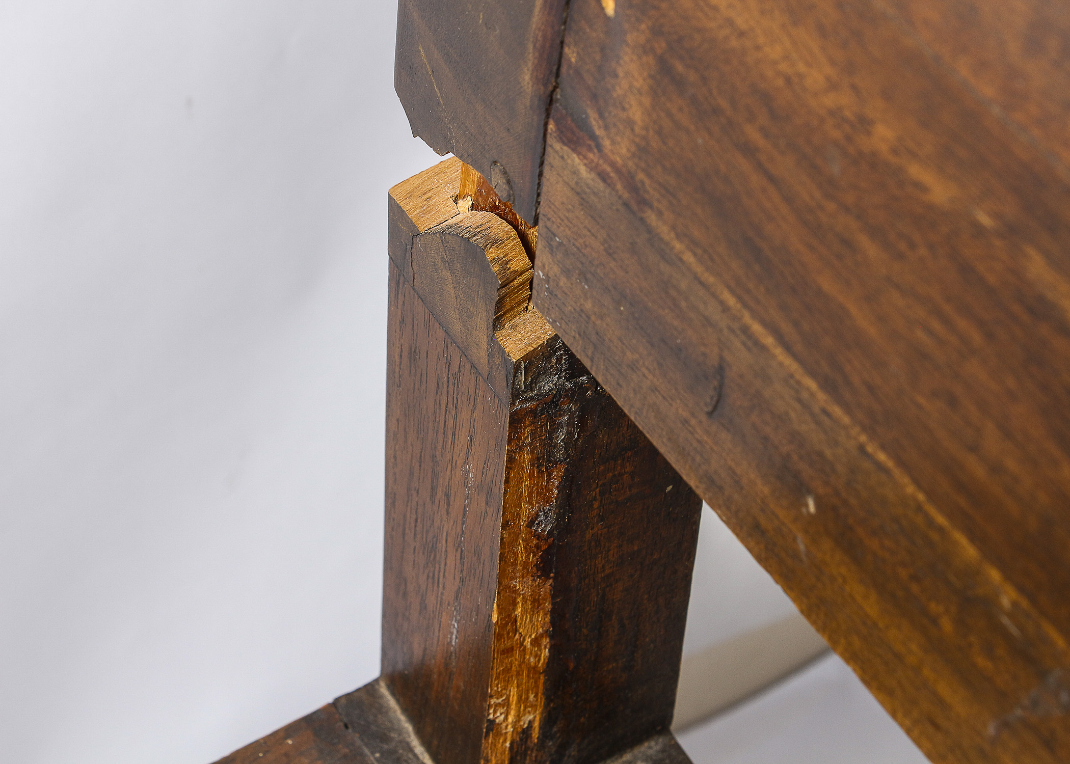 Wood Bench with Scrolled Arms