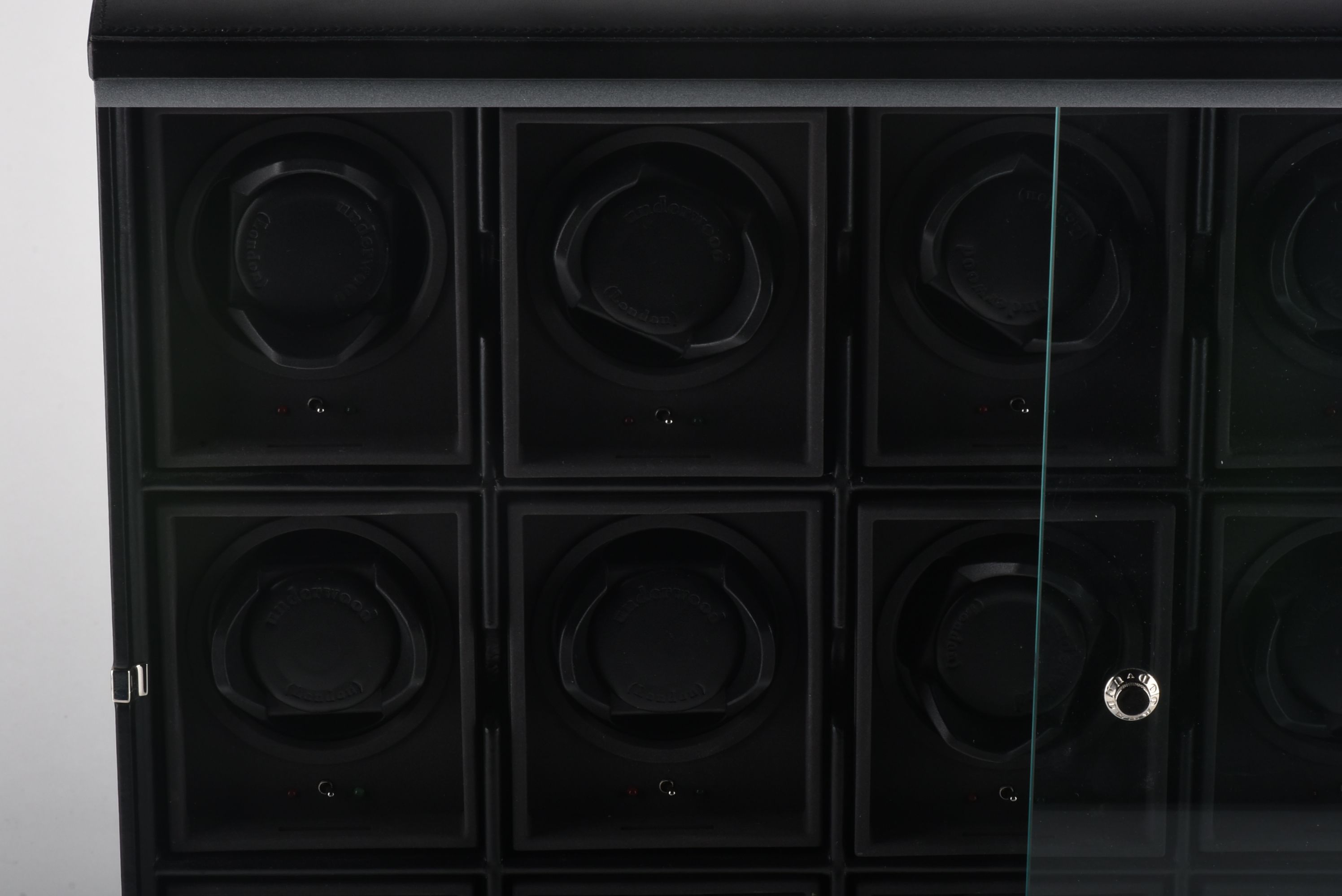 Underwood (London) Black Leather 12 Watch Winder Case