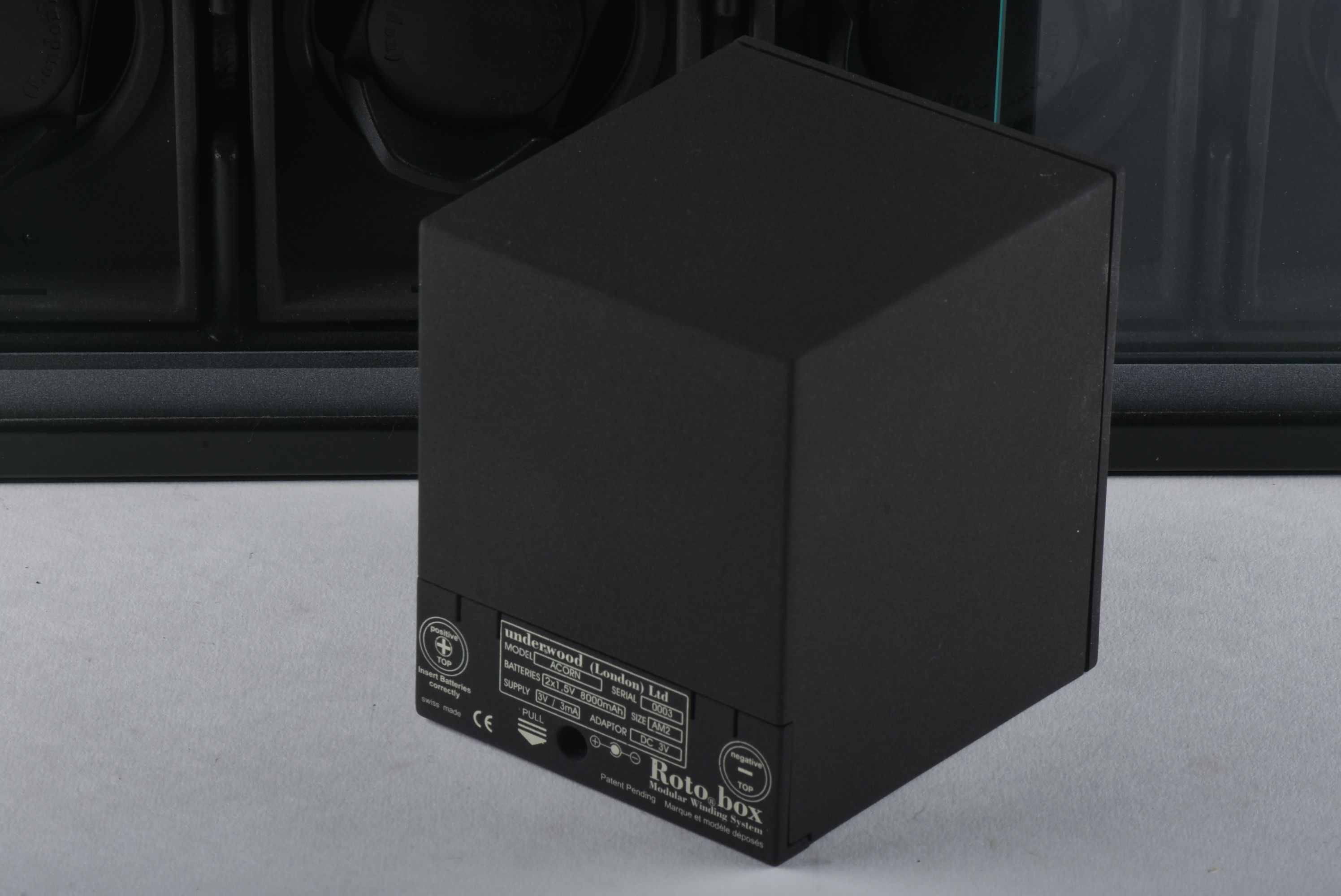 Underwood (London) Black Leather 12 Watch Winder Case