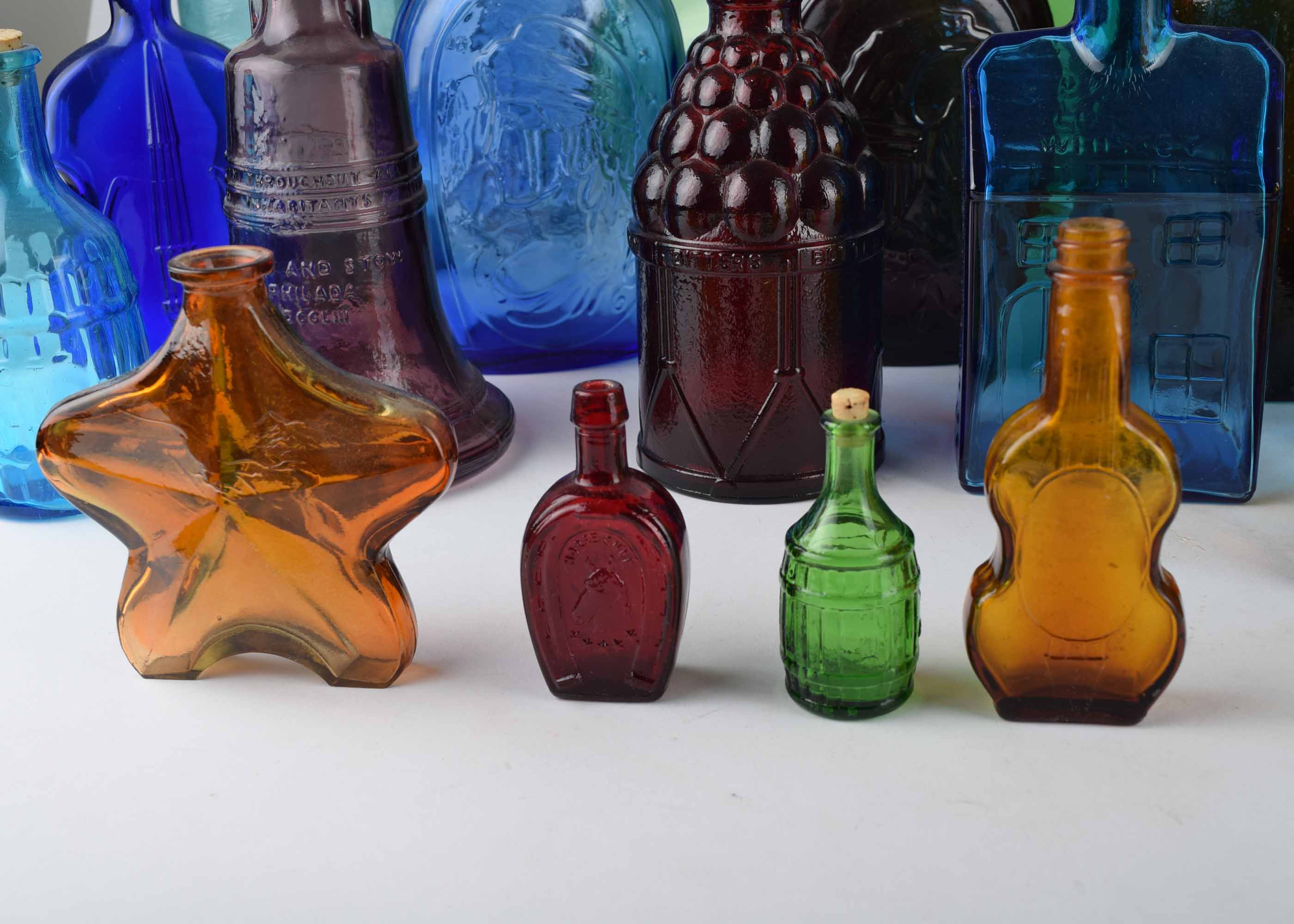 Colored Glass Bottle and Vase Collection