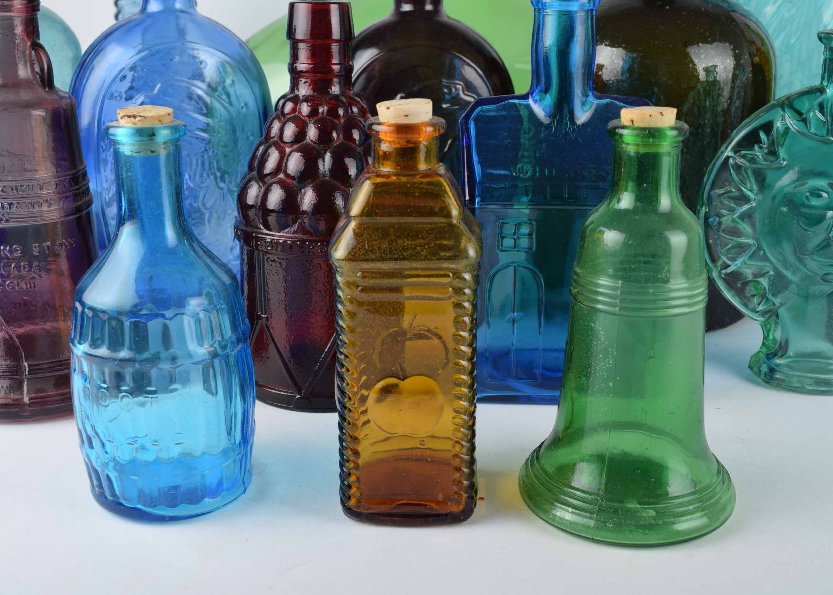 Colored Glass Bottle and Vase Collection