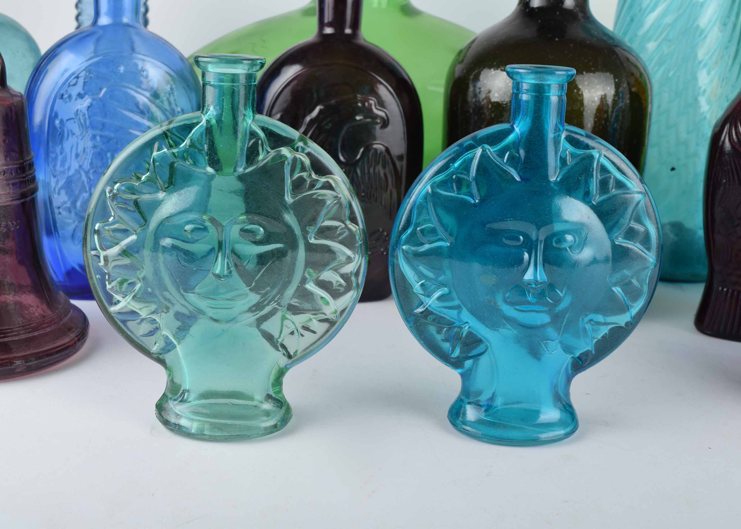 Colored Glass Bottle and Vase Collection