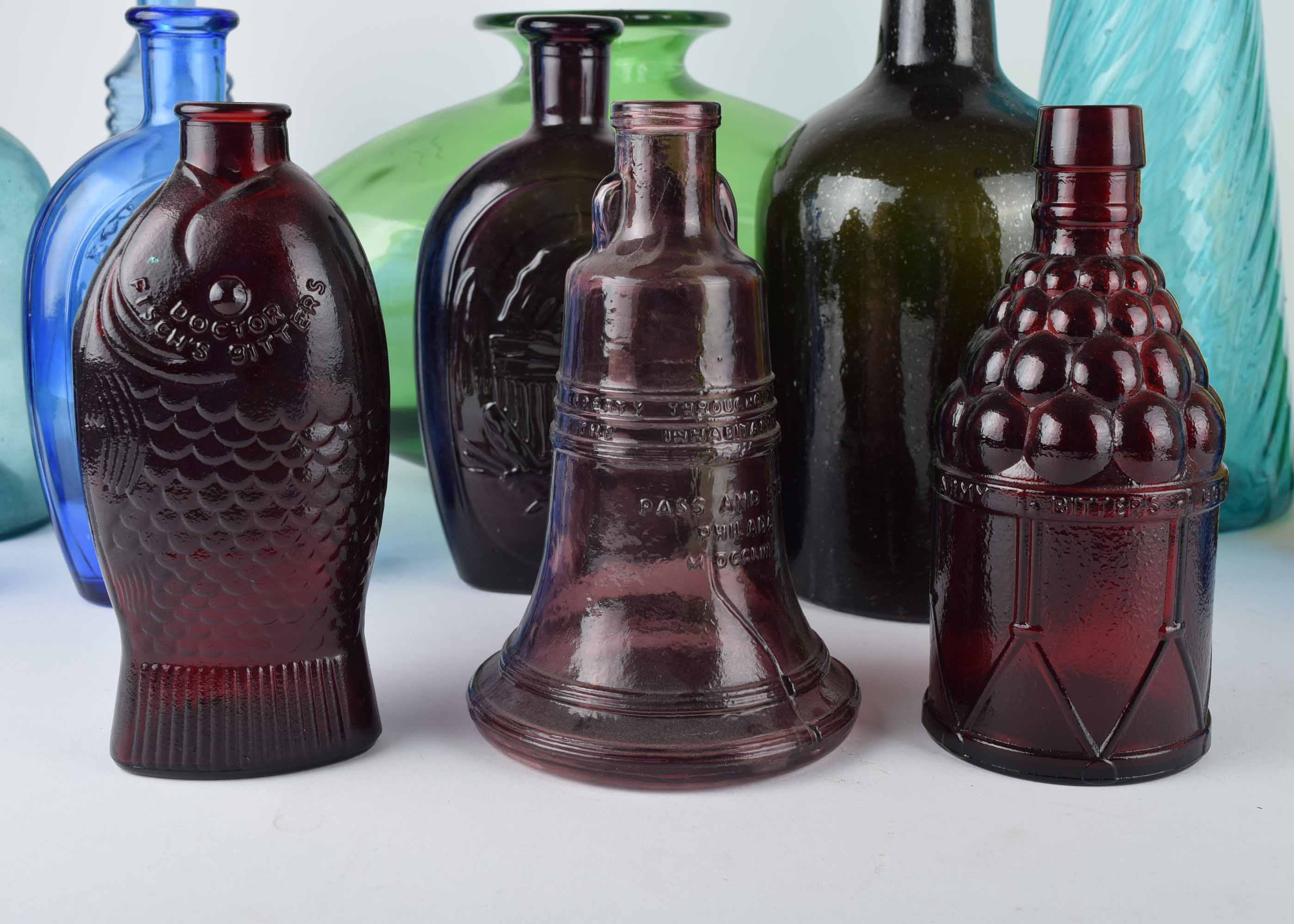 Colored Glass Bottle and Vase Collection