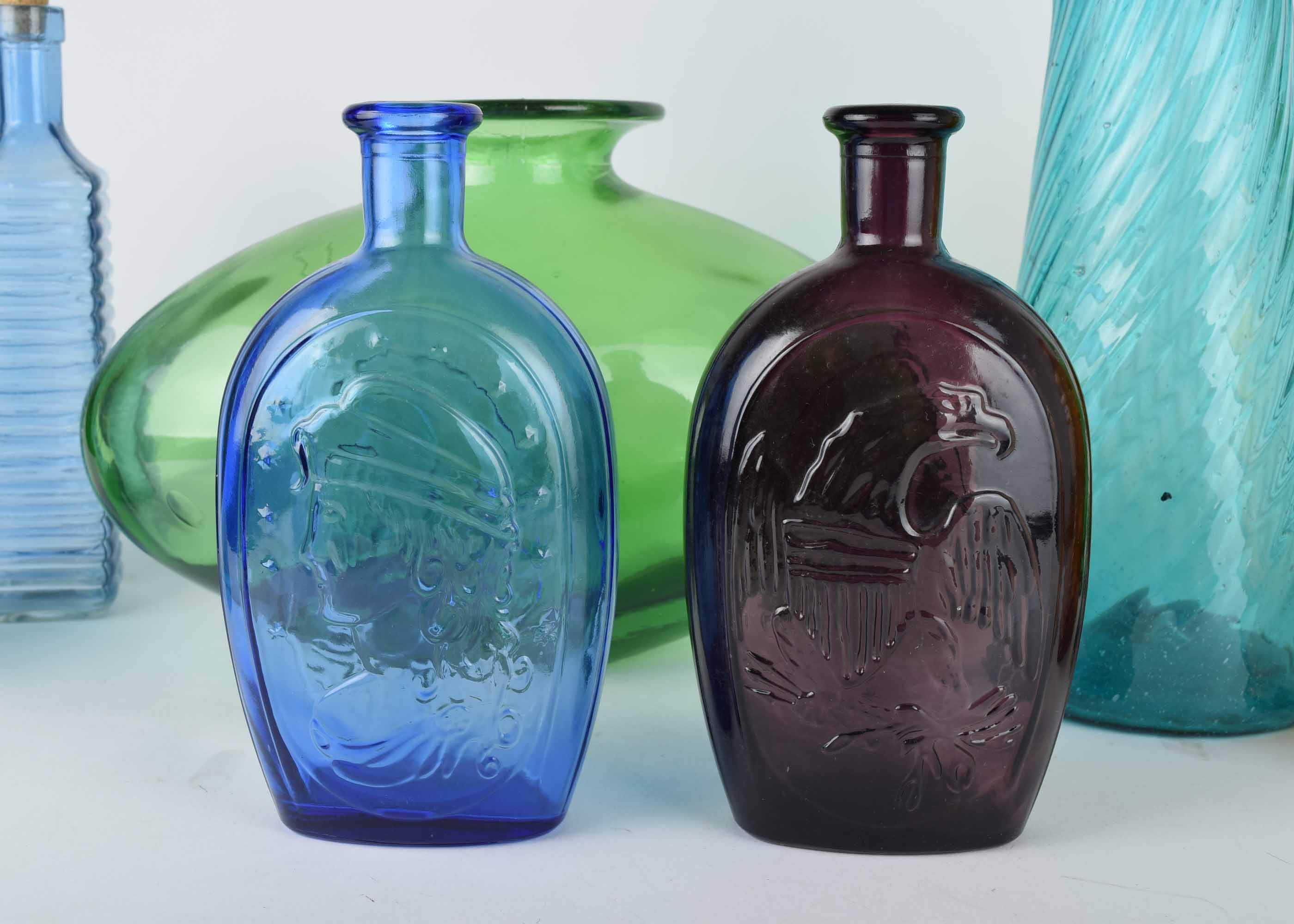 Colored Glass Bottle and Vase Collection