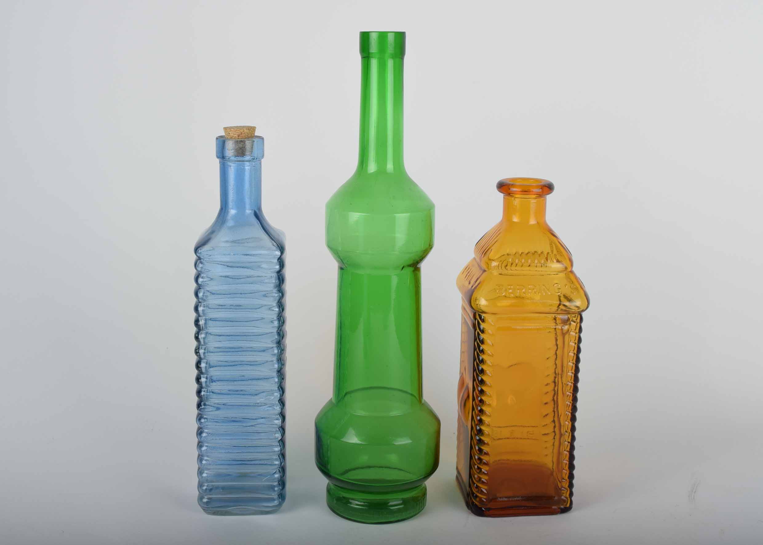 Colored Glass Bottle and Vase Collection