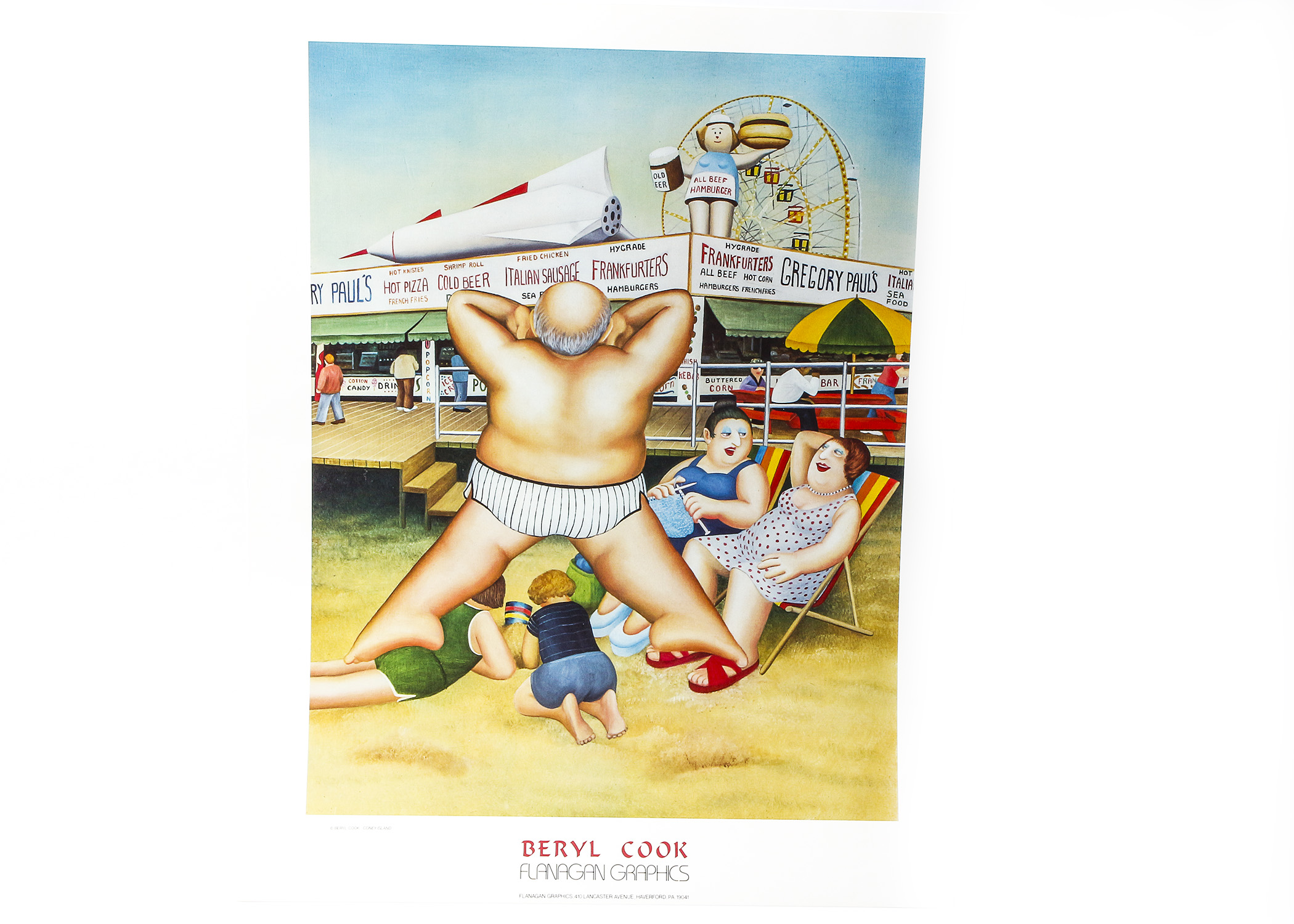 Vintage Beryl Cook Coney Island Poster