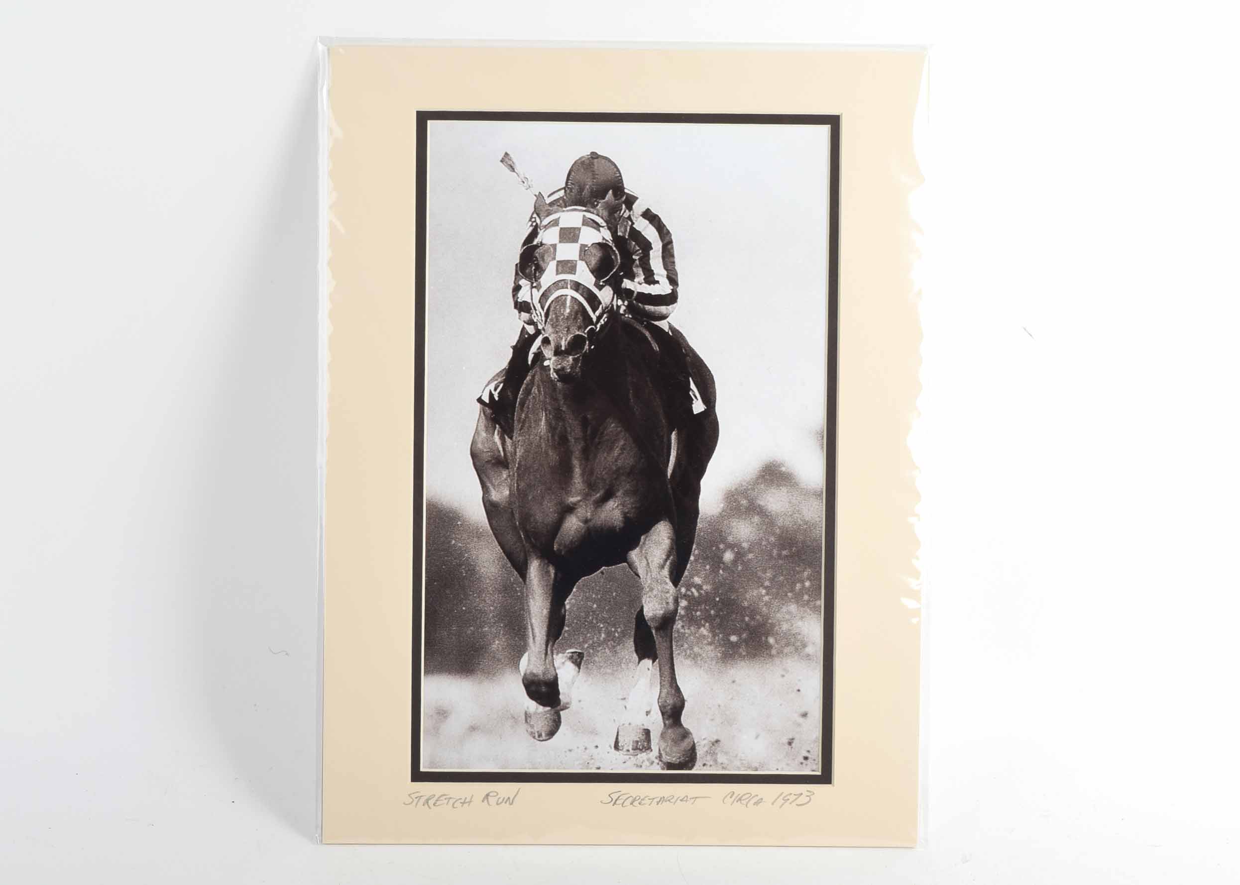 Photograph of Secretariat "Stretch Run", Circa 1973