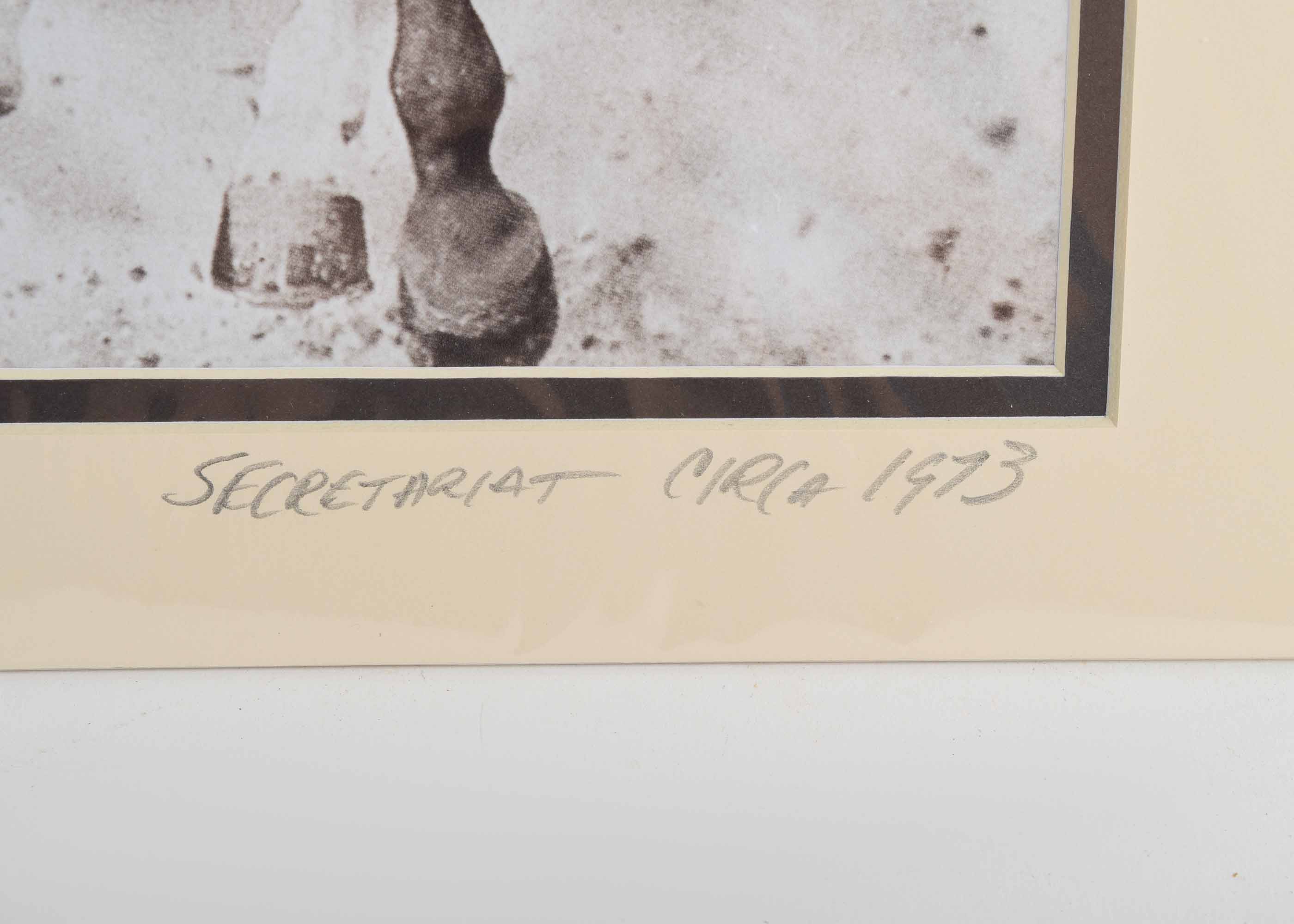 Photograph of Secretariat "Stretch Run", Circa 1973