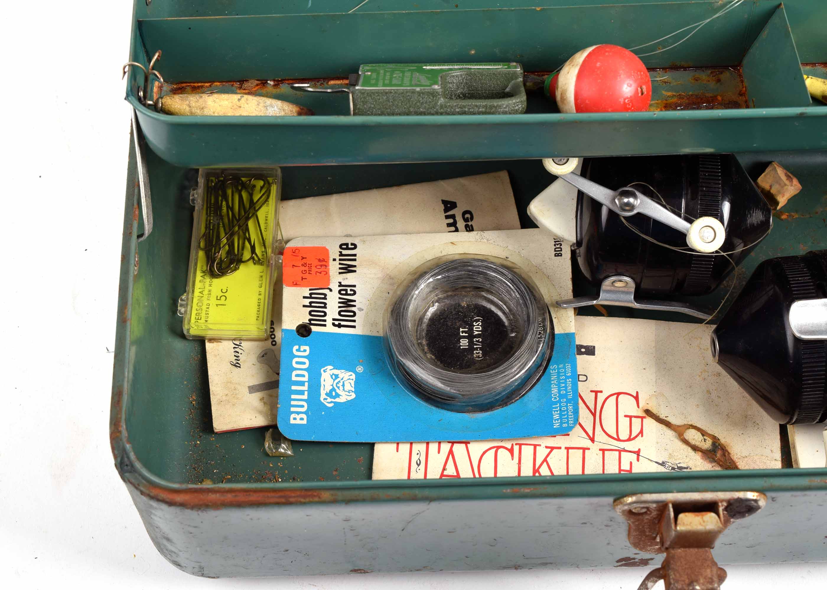 Vintage Fisherman's Tackle Box and Vintage Lures