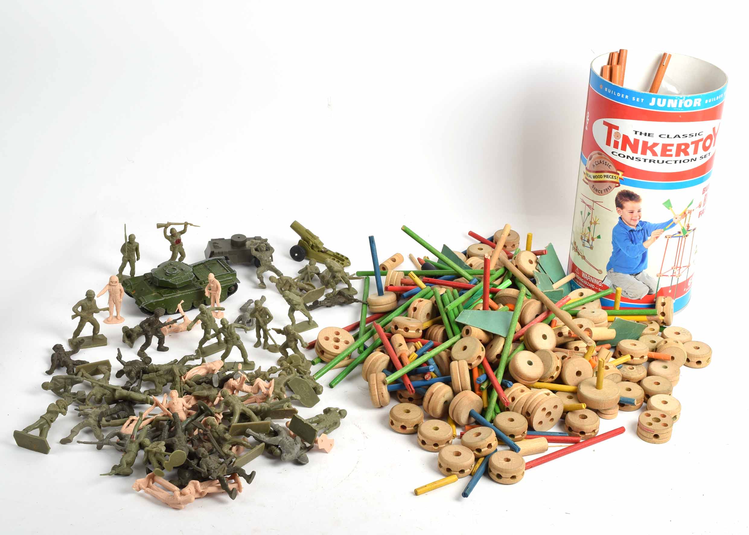 Vintage Tinker Toys and Toy Soldiers