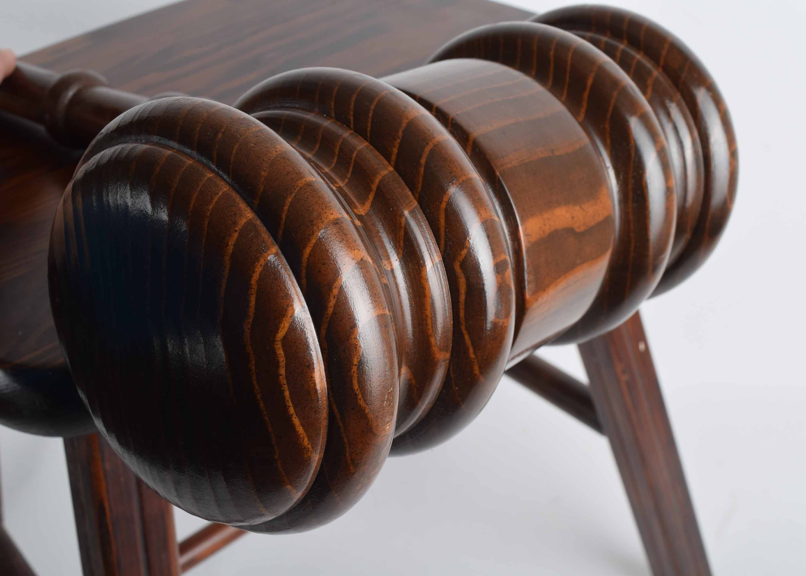 Oversize Wooden Gavel and Wooden Stool