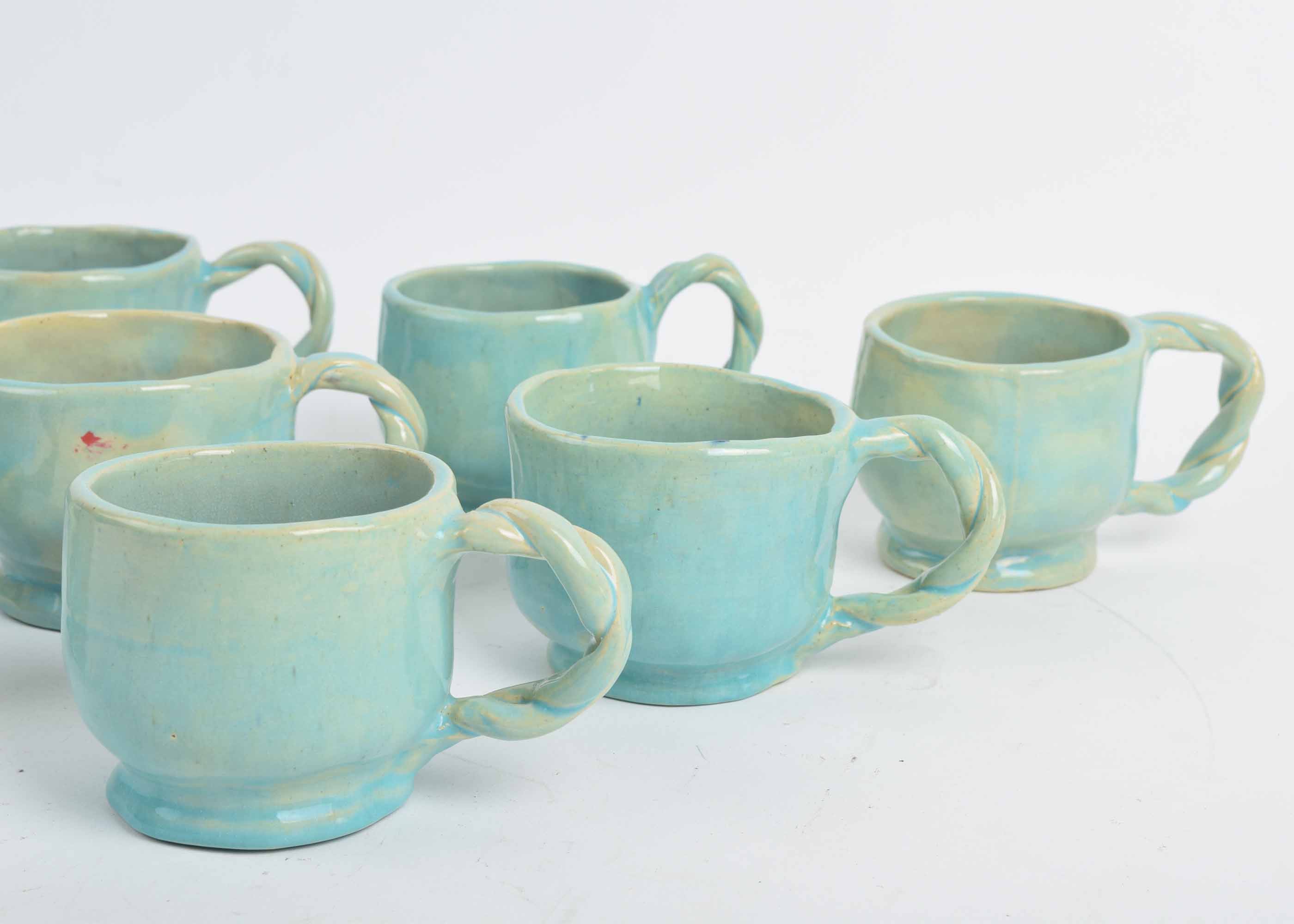 Handmade Aqua Colored Pottery Dishware