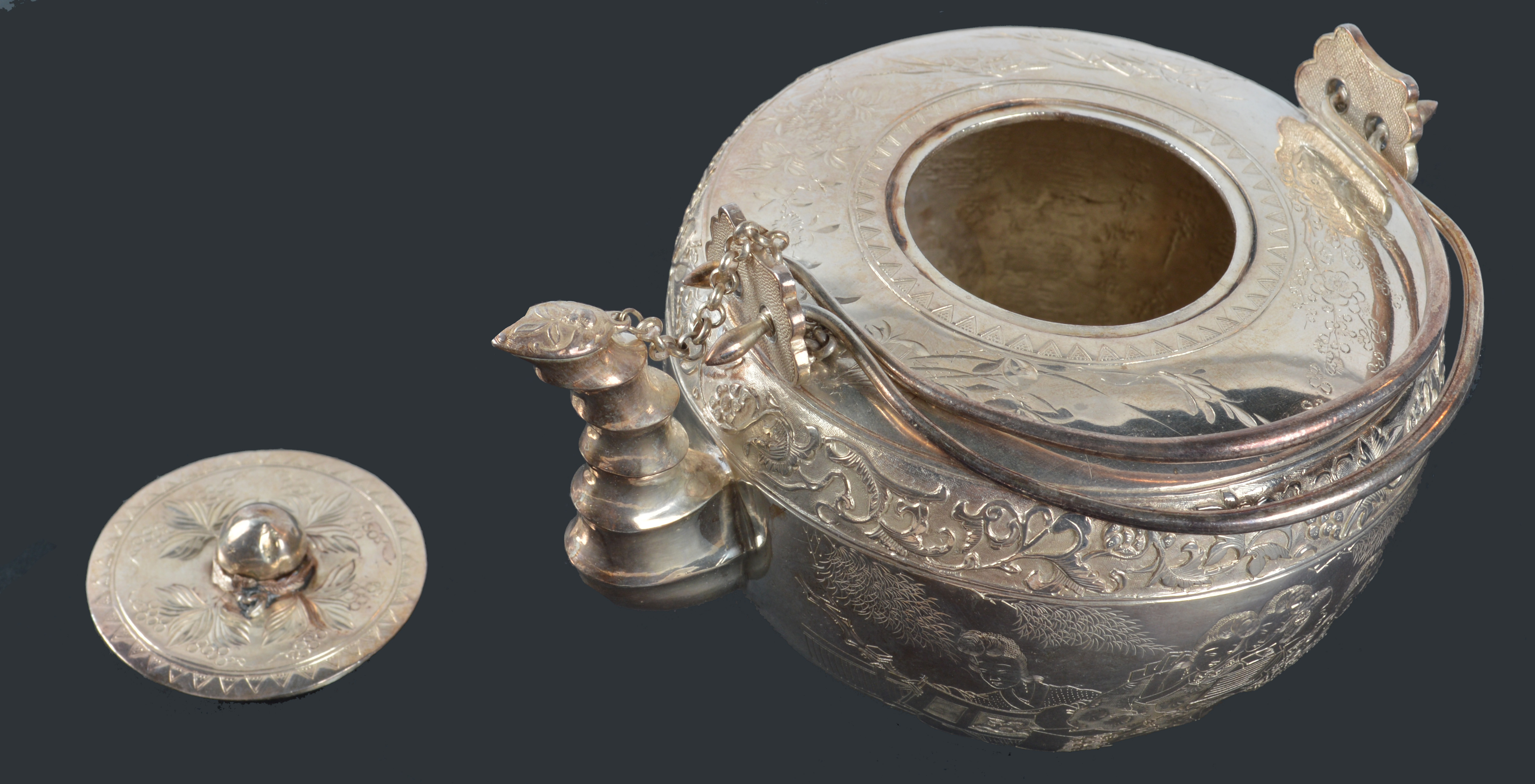 Tientsin Yeching Chinese Sterling Silver Tea Pot