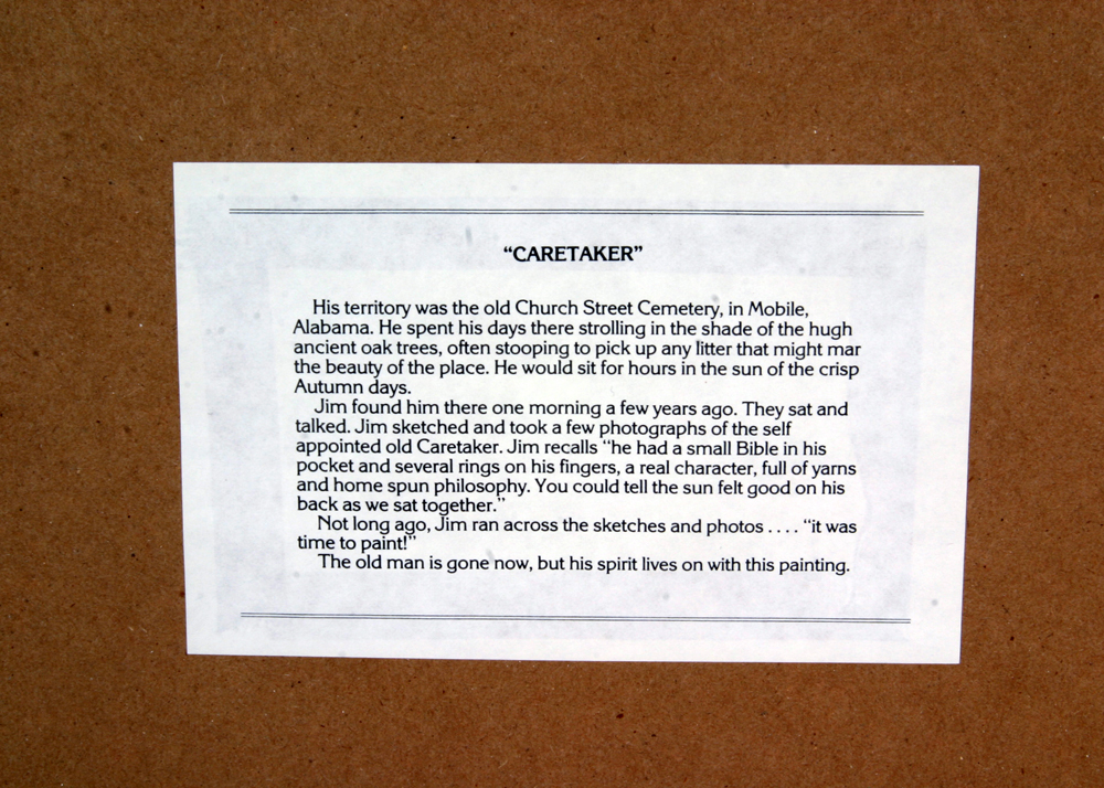 Hand Signed Limited Edition Offset Lithograph of "The Caretaker" by Jim Gray