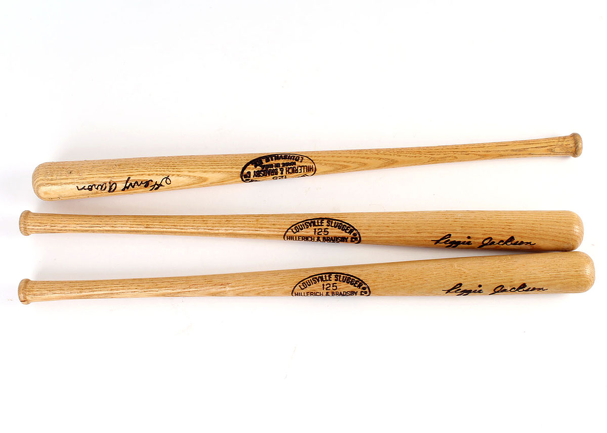 Three Louisville Slugger Hillerich & Bradsby Co Mini Bats