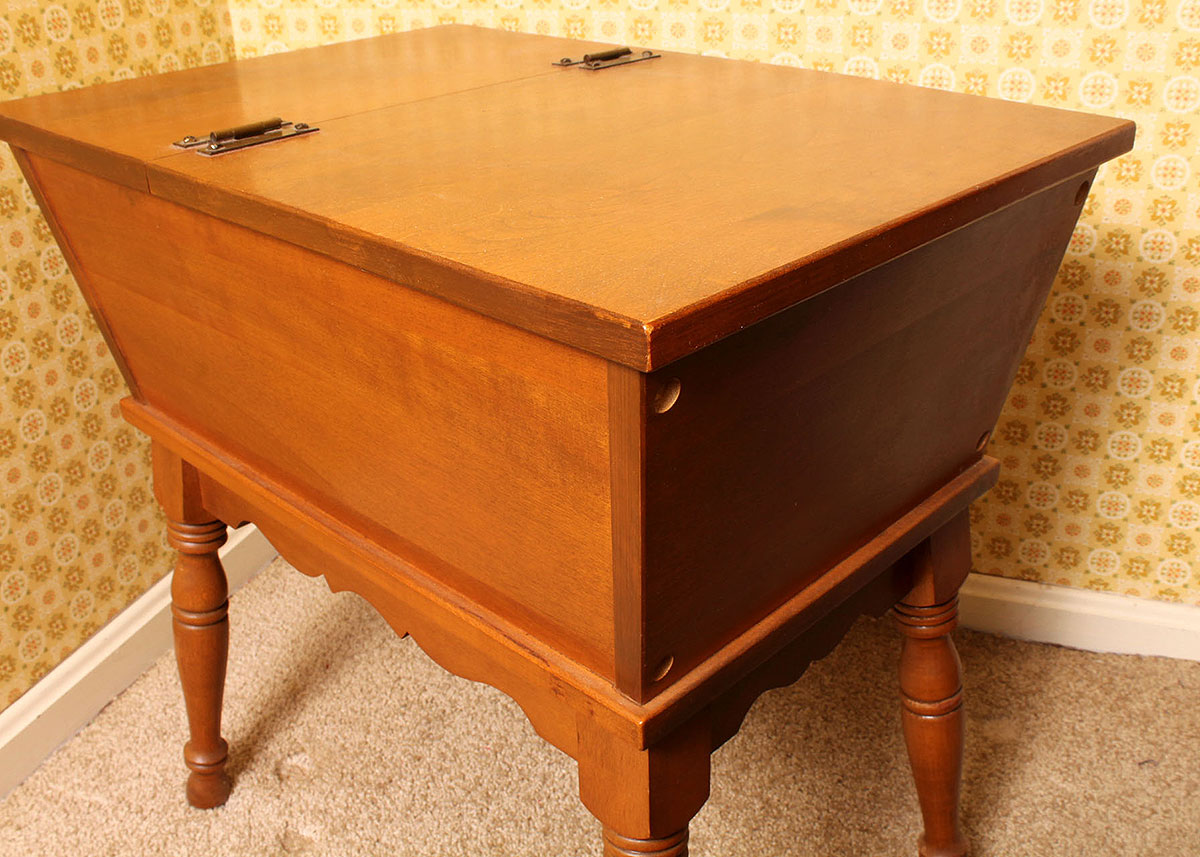 Small Oak Storage Table