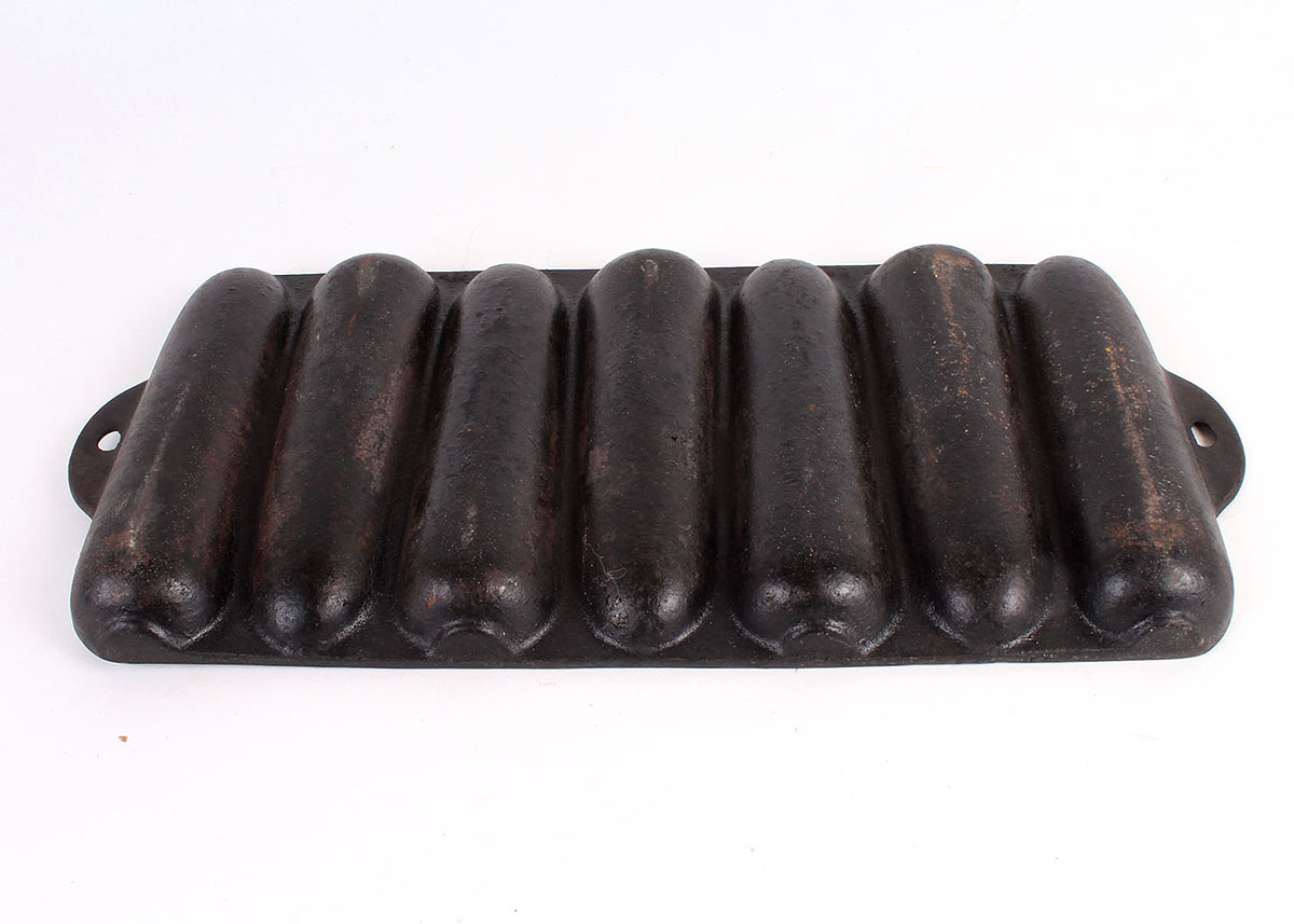 Vintage Cast Iron Cornbread Pan and Cast Iron Chamberstick