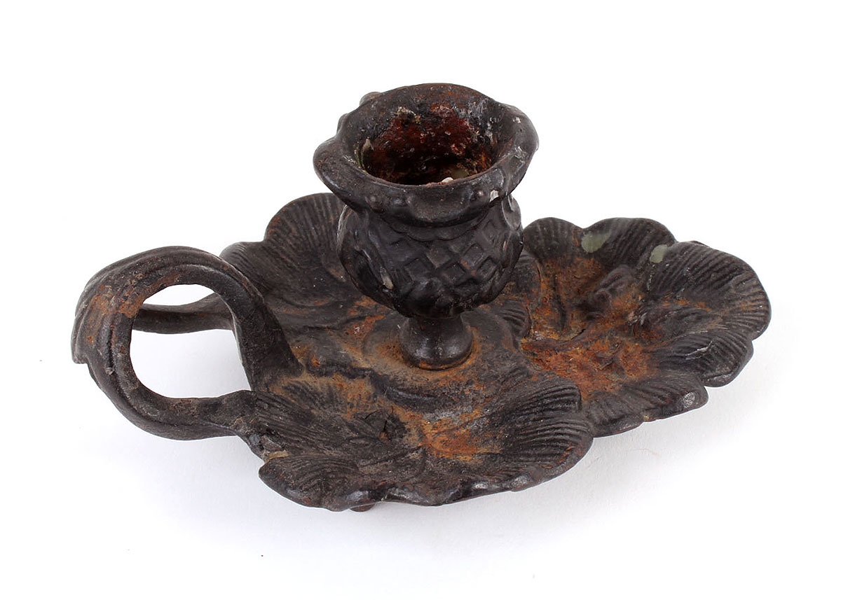 Vintage Cast Iron Cornbread Pan and Cast Iron Chamberstick