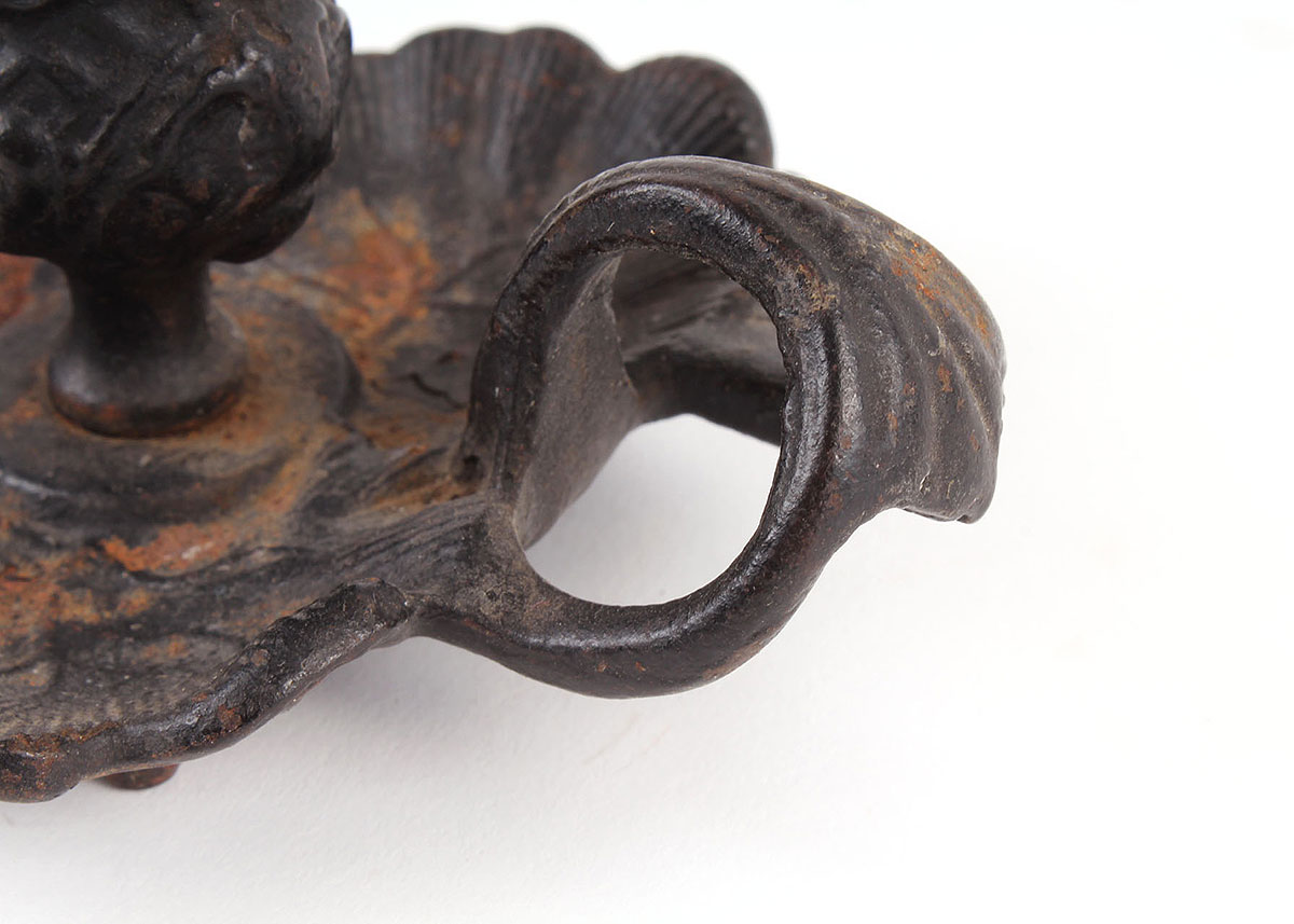 Vintage Cast Iron Cornbread Pan and Cast Iron Chamberstick