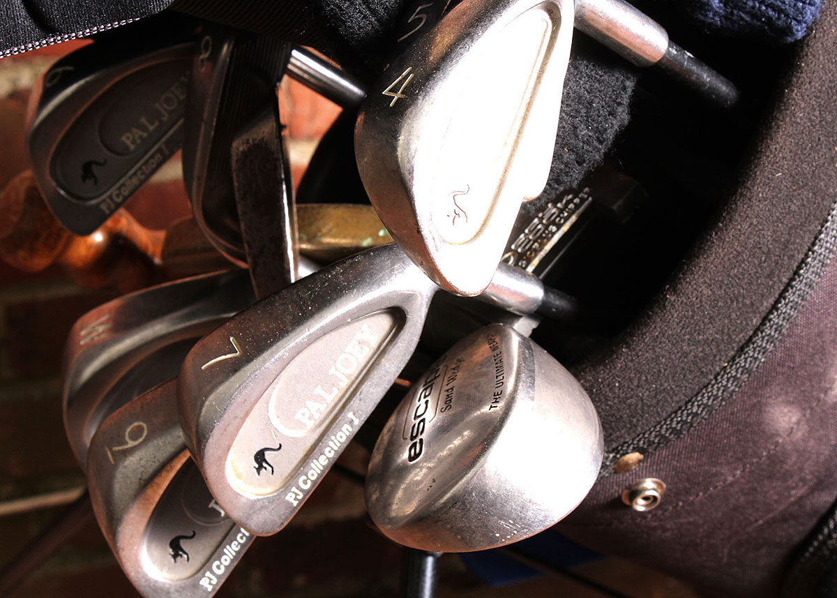 Black Golf Bag with Clubs Set