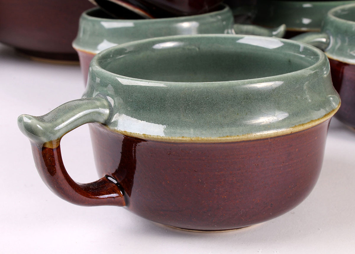 Turquoise and Brown Stoneware Set