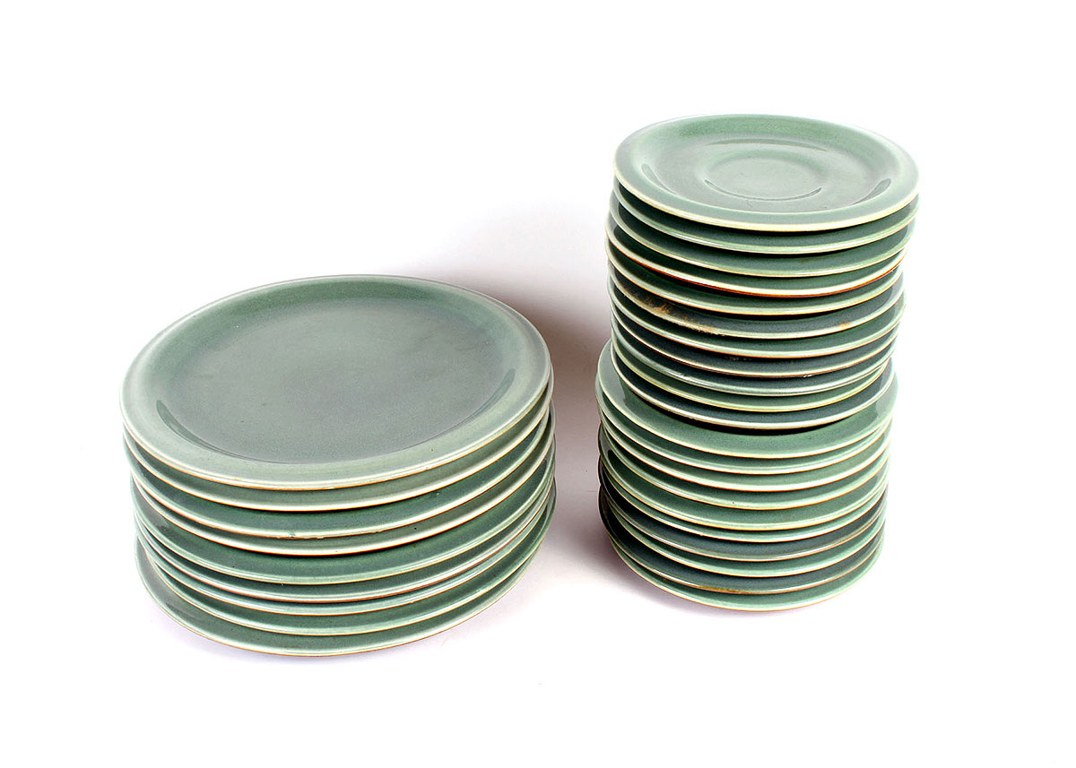 Turquoise and Brown Stoneware Set