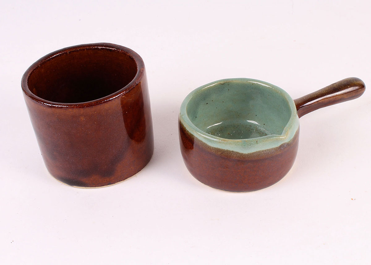 Turquoise and Brown Stoneware Set