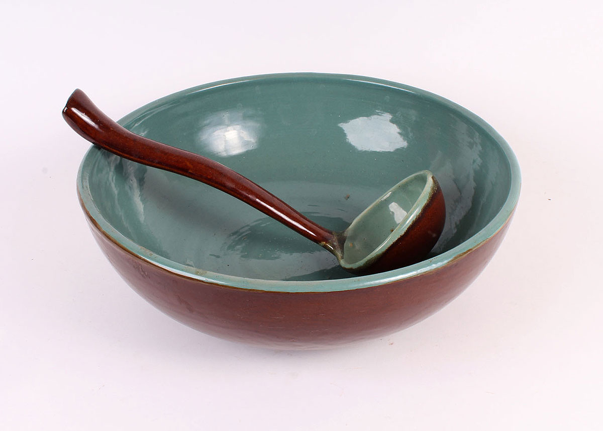 Turquoise and Brown Stoneware Set