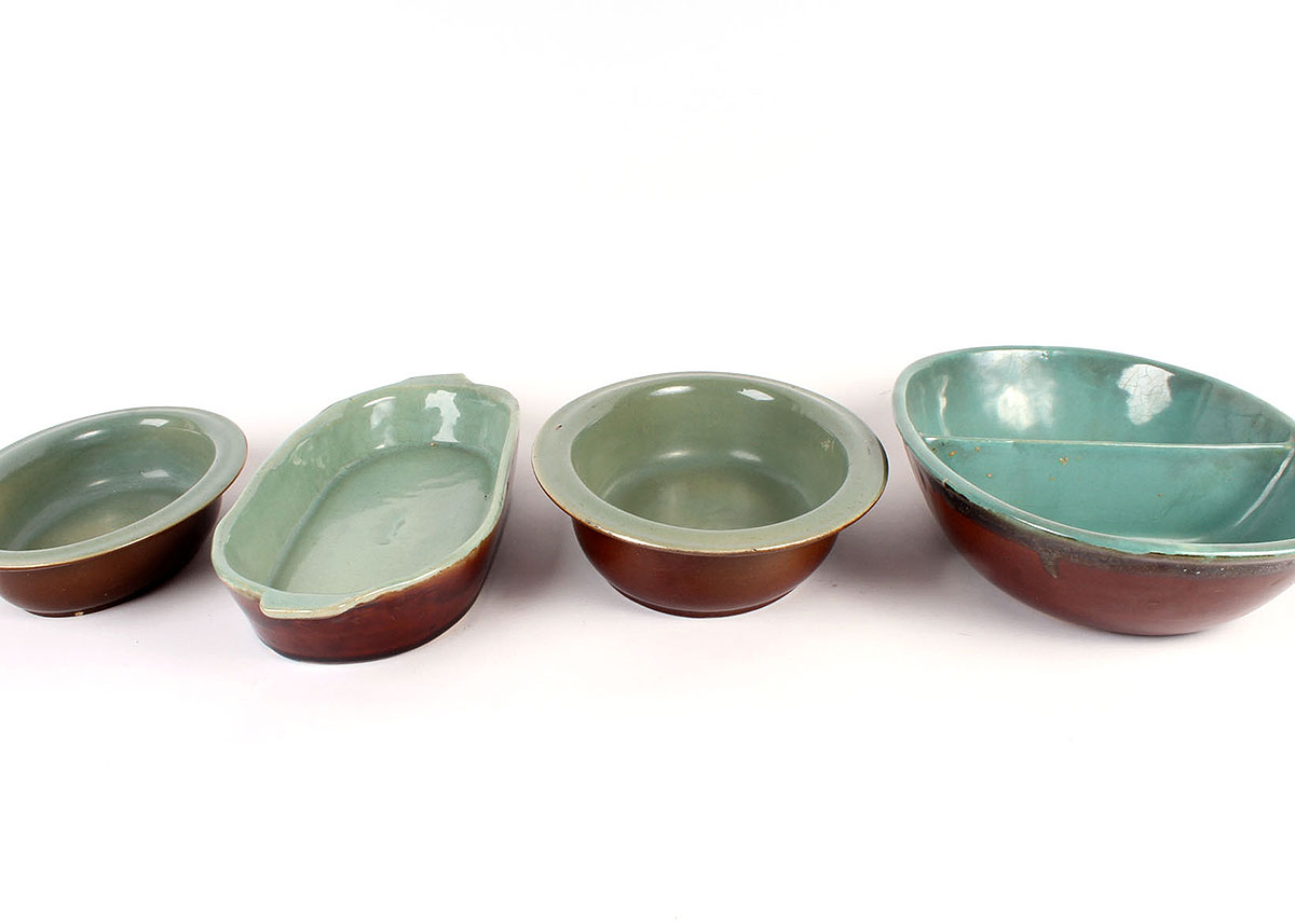 Turquoise and Brown Stoneware Set