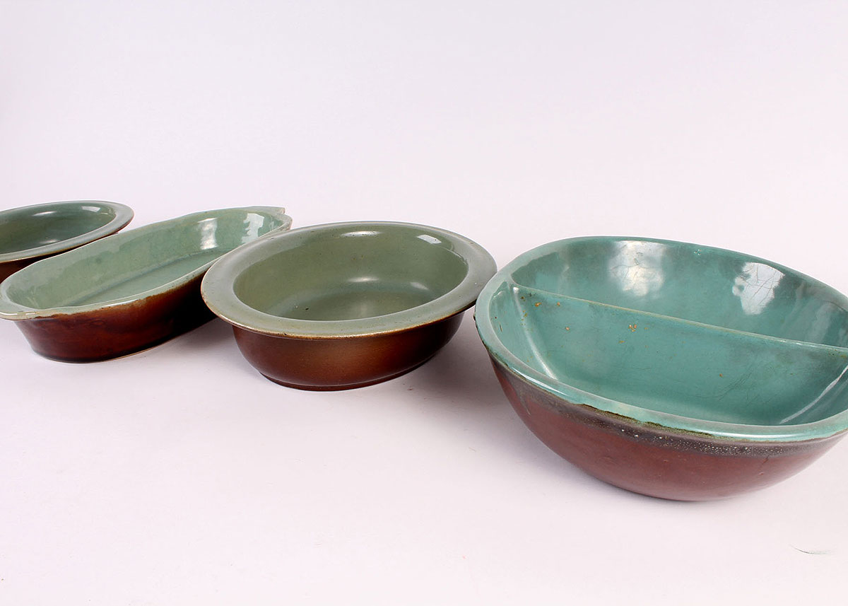 Turquoise and Brown Stoneware Set