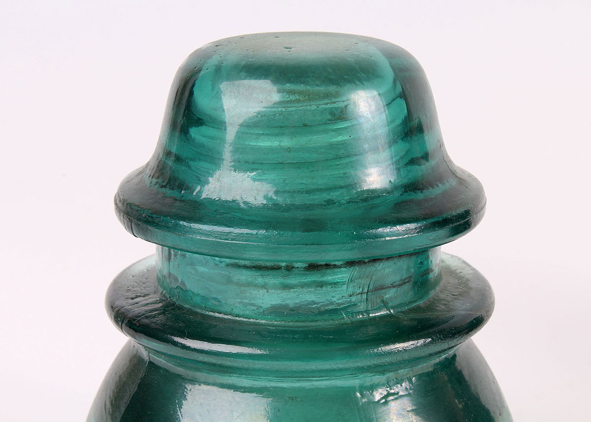 Five Hemingray Green Glass Insulators