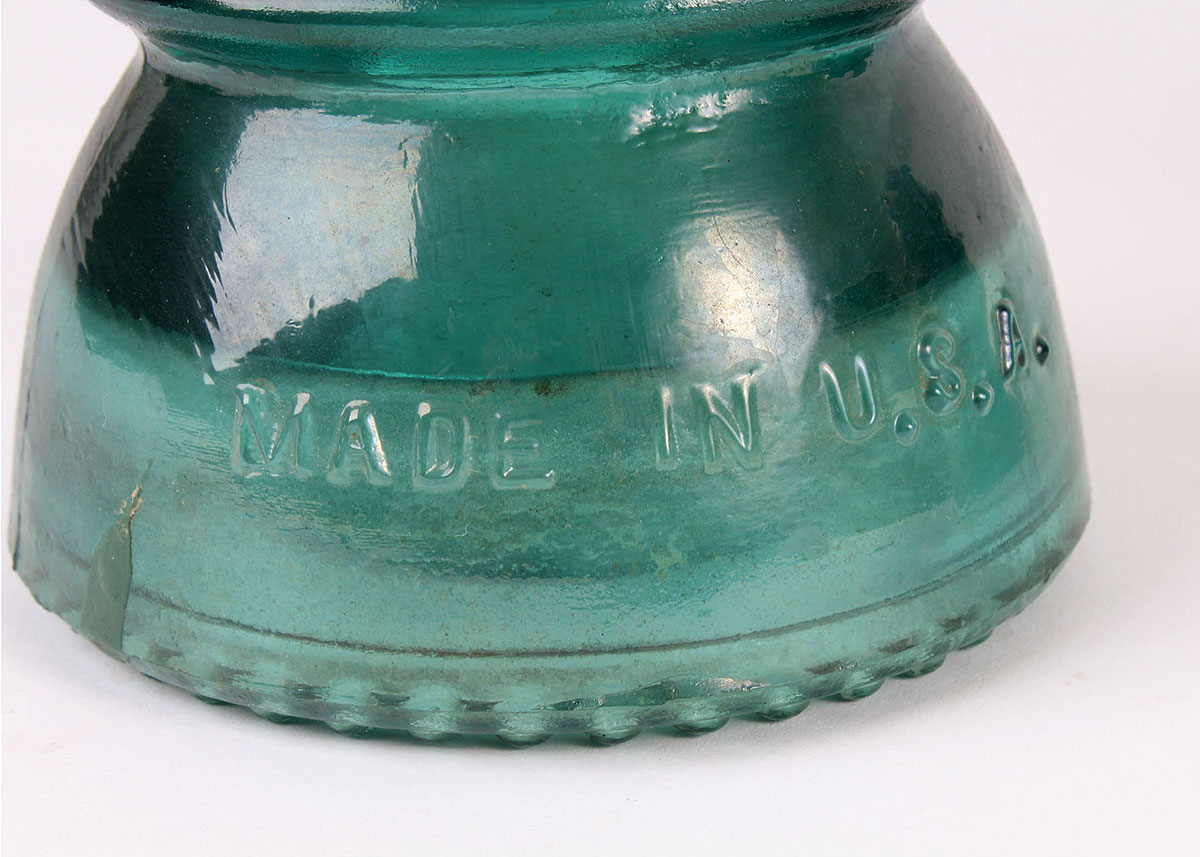 Five Hemingray Green Glass Insulators