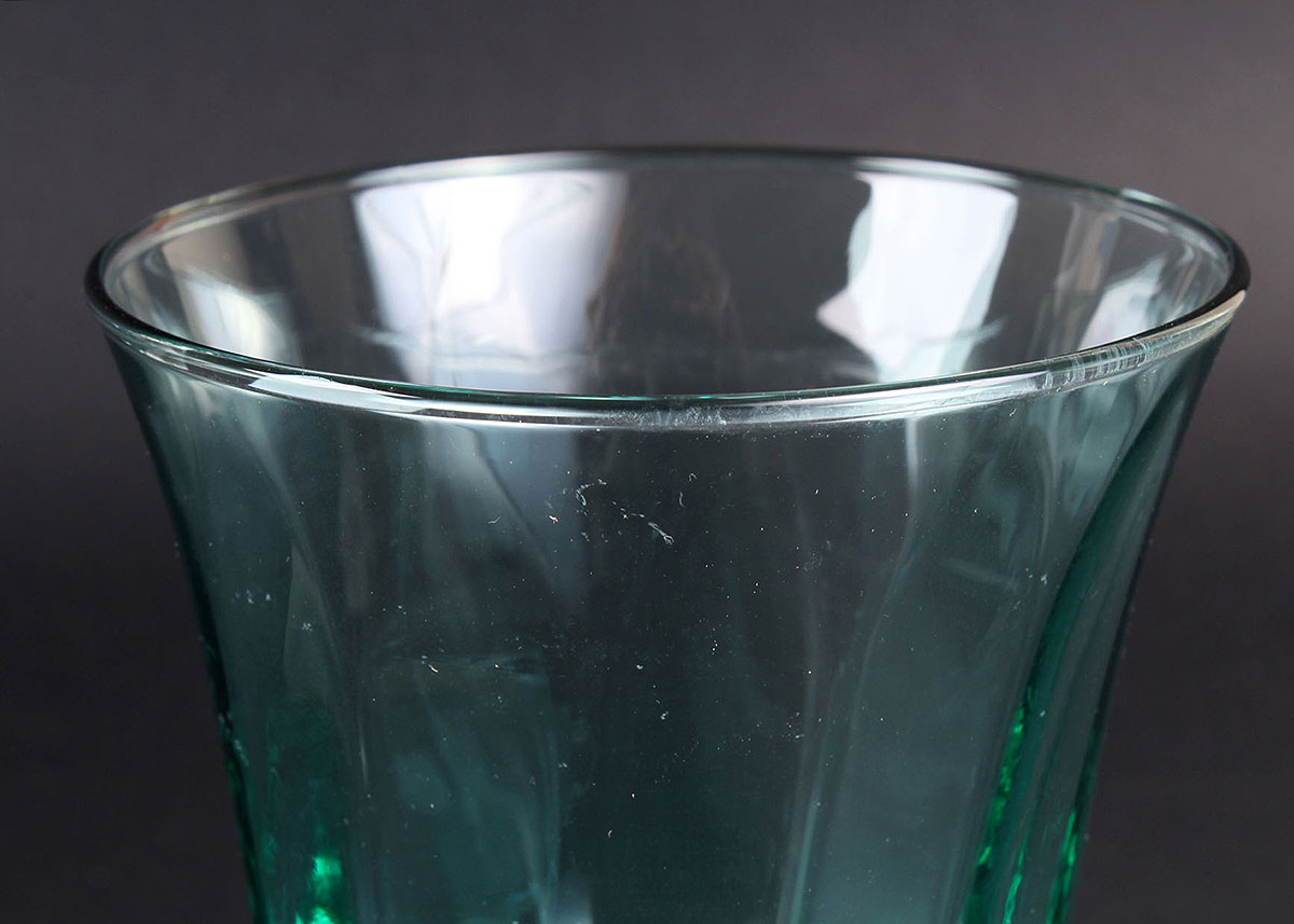 Nine Vintage Turquoise Glass Goblets