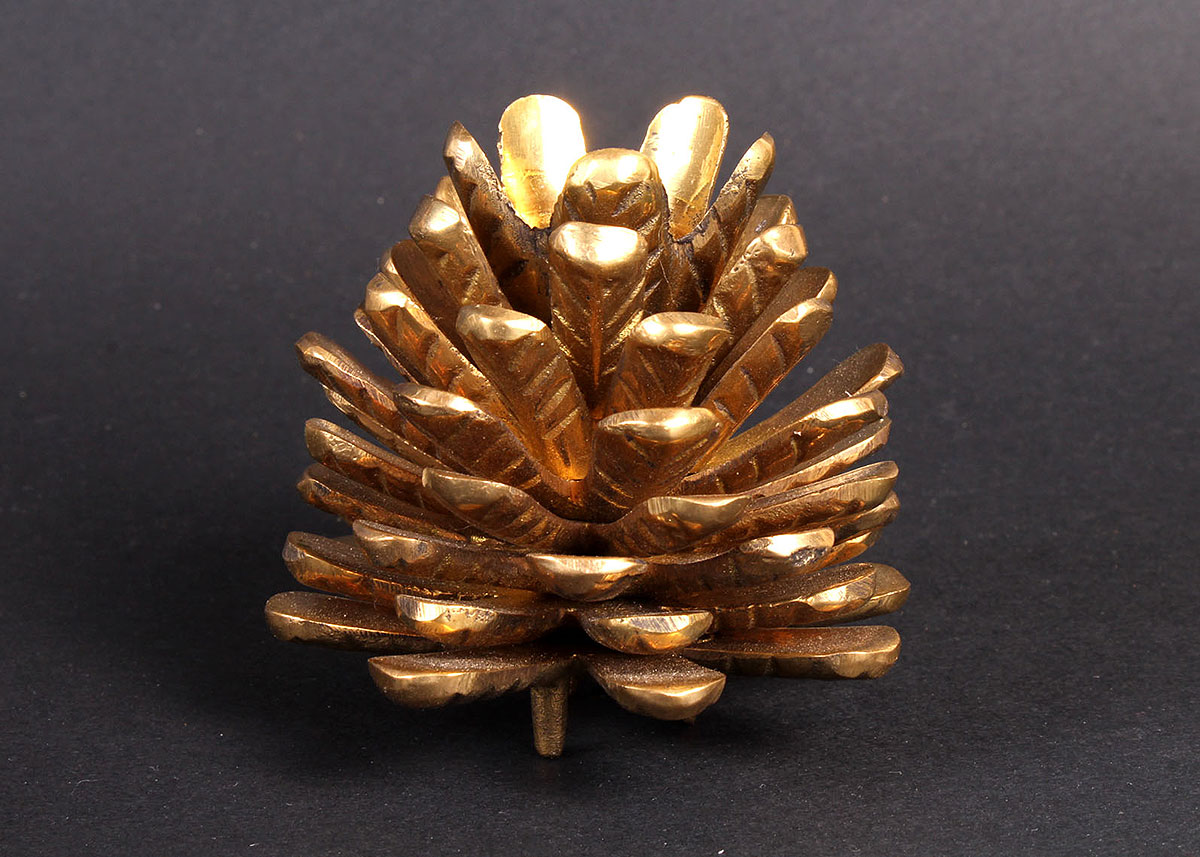 Eight Vintage Brass Pinecone Votives