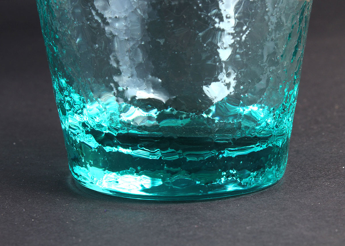 Twelve Vintage Turquoise Double Old Fashioned Glasses