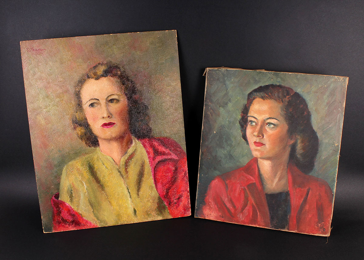 Pair of Oil Portrait Paintings