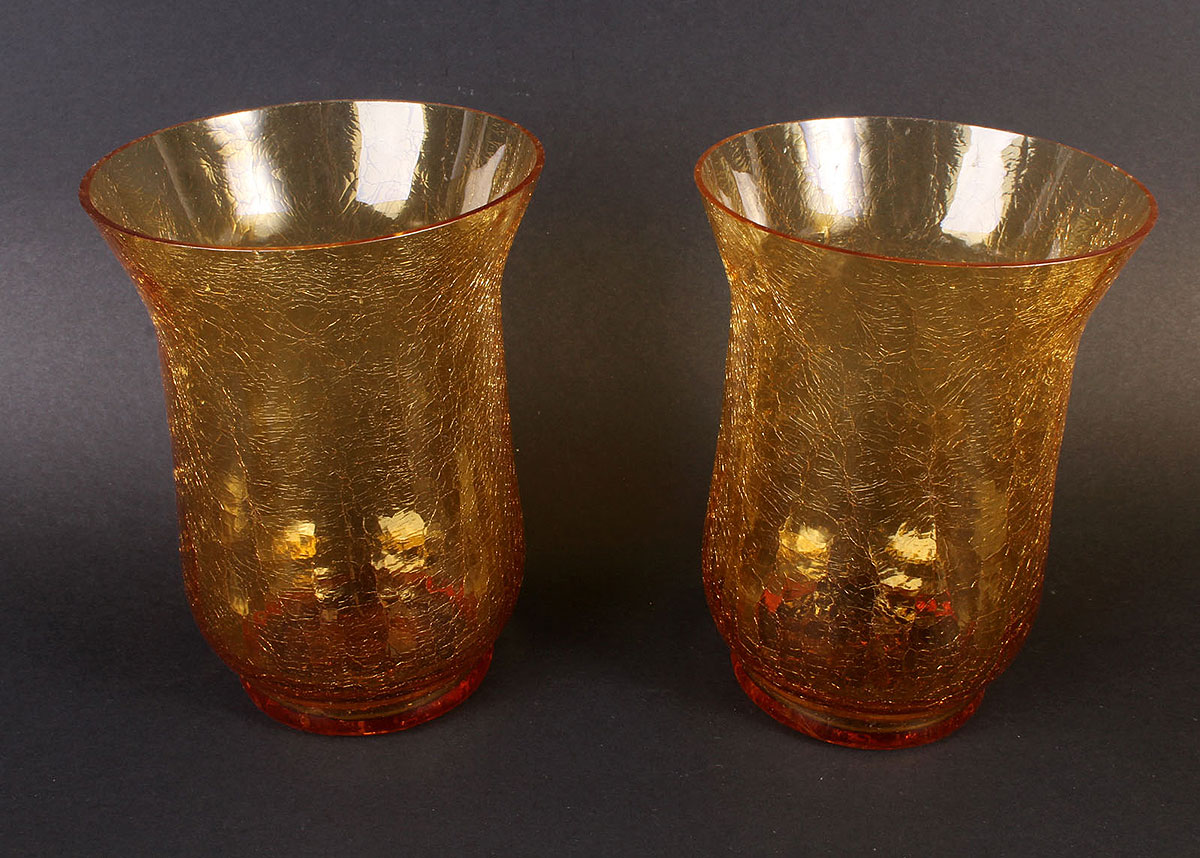 Amber Glass Votive and Vase Assortment