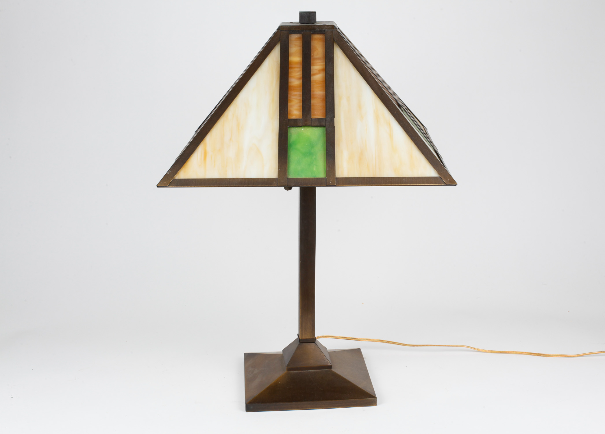 Arts and Crafts Movement Stained Glass Table Lamp