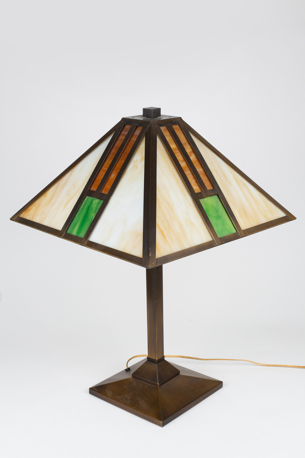 Arts and Crafts Movement Stained Glass Table Lamp