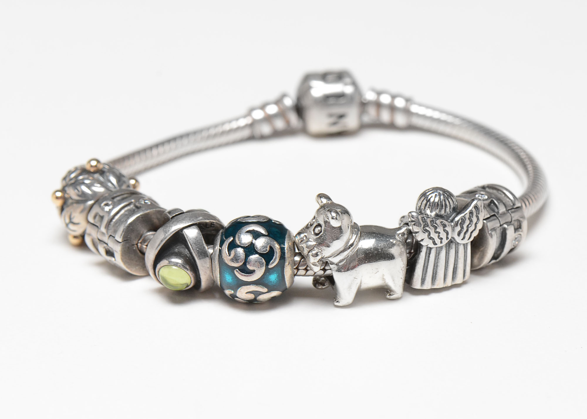 Sterling Pandora Bracelet with Charms