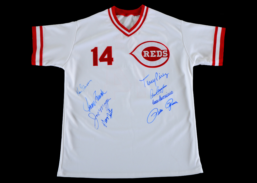 Big Red Machine "Great 8" Signed Rose Jersey