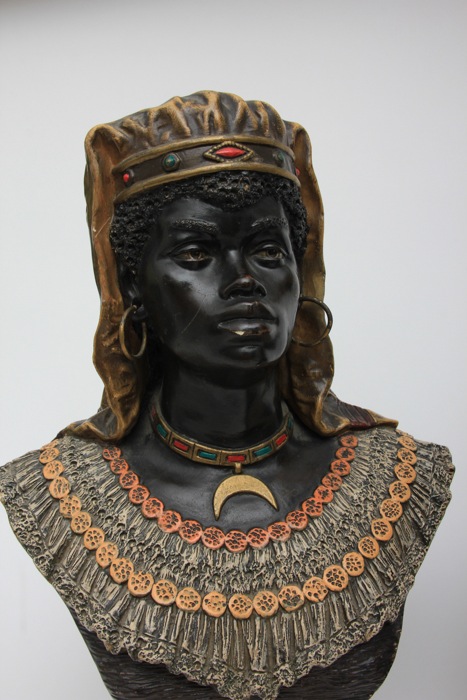 Hand-Painted Moorish North-African Plaster Busts