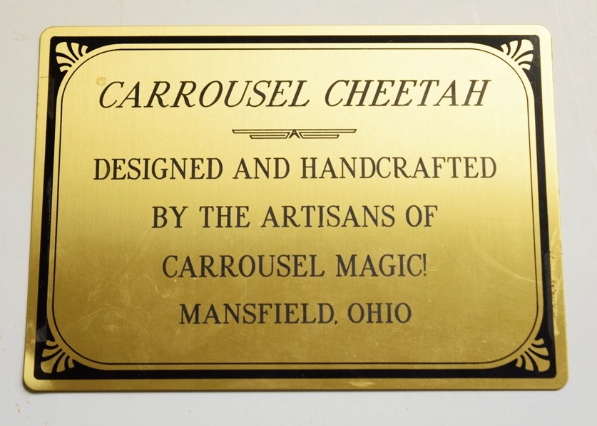Carousel Cheetah Hand Crafted and Painted by Carousel Magic in Mansfield, Ohio