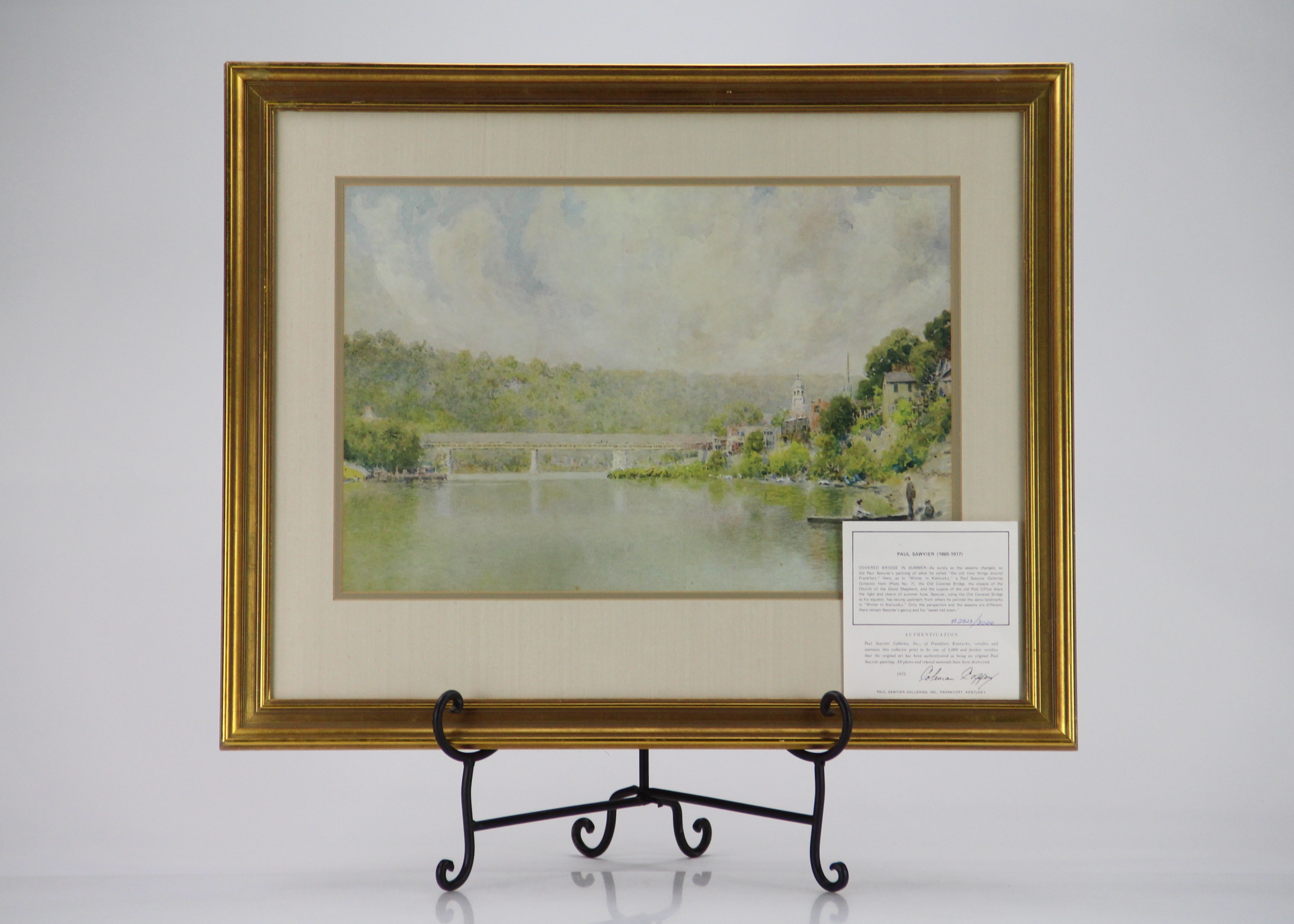 Paul Sawyier "Covered Bridge in Summer" Limited Edition Lithograph