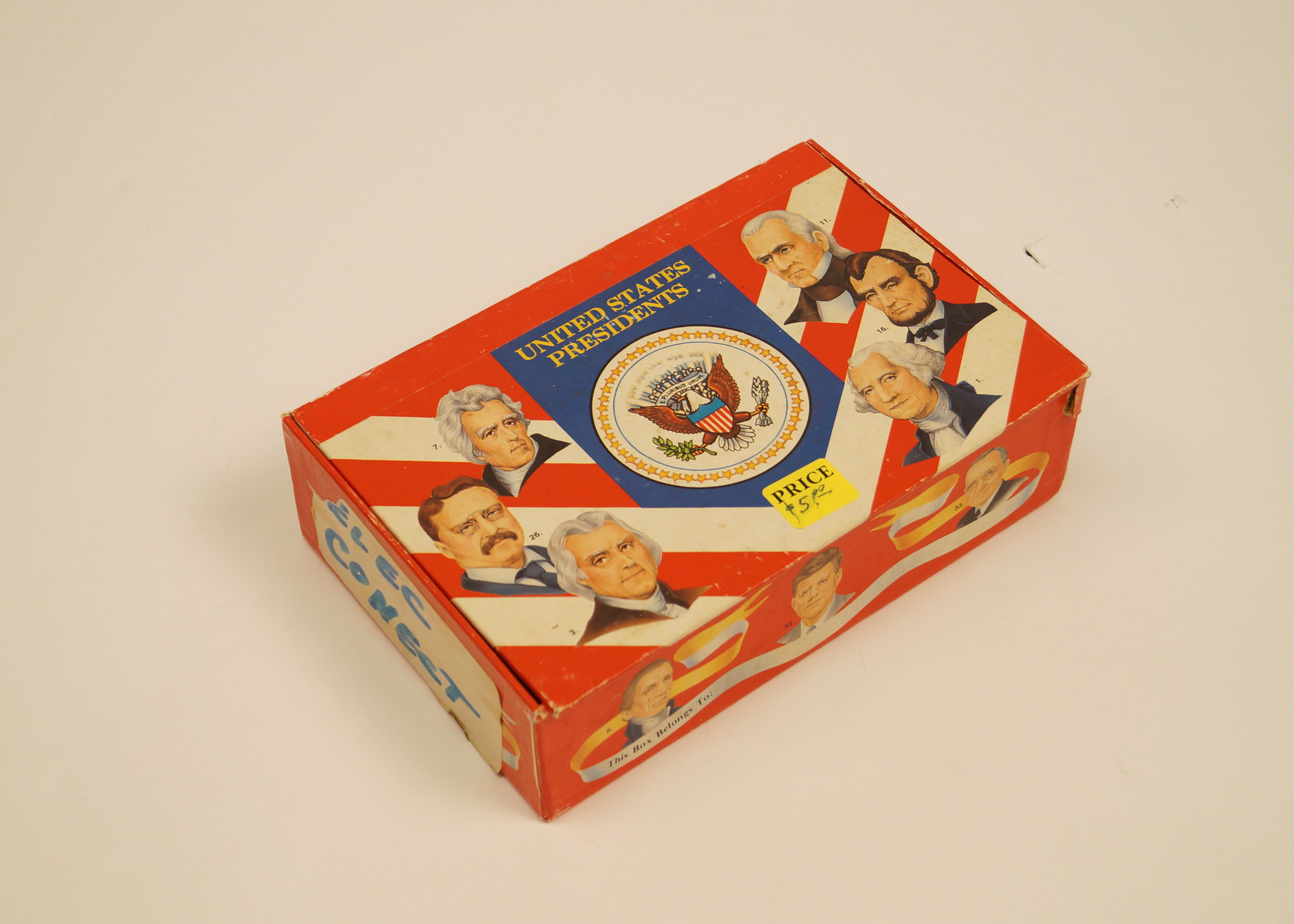 Vintage Set of President's Pencil Box and Old Quarter Sack