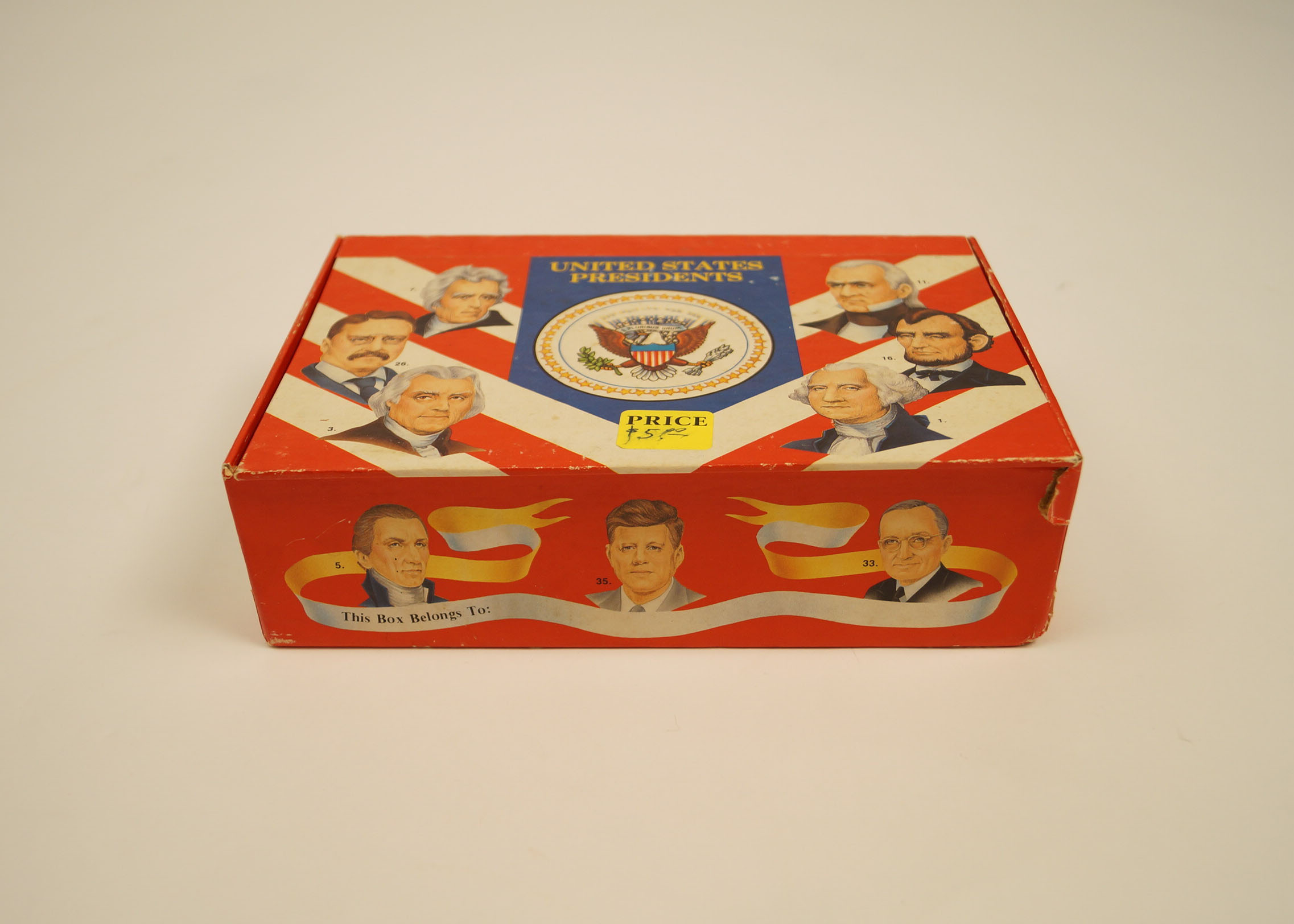 Vintage Set of President's Pencil Box and Old Quarter Sack