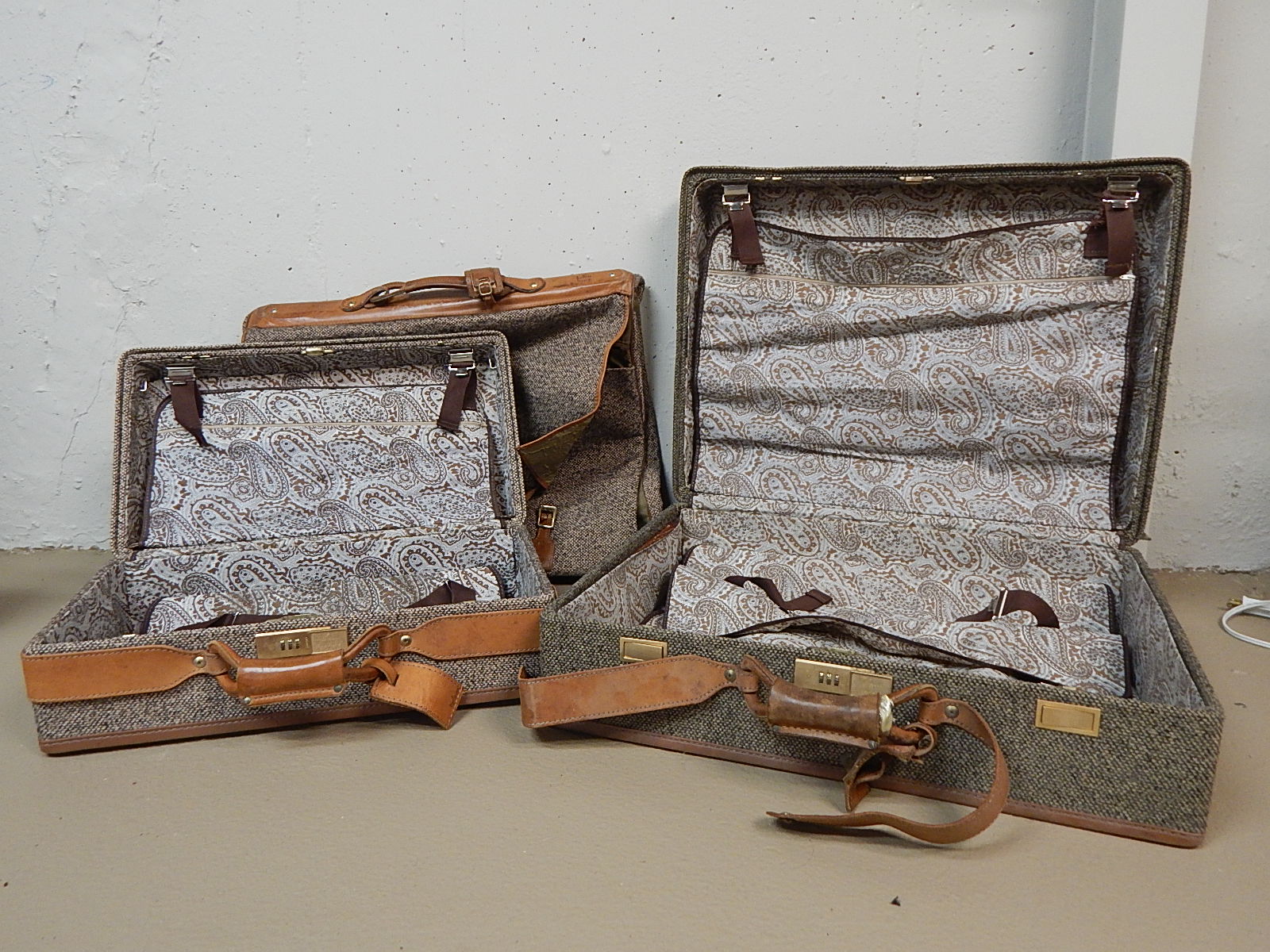 Vintage Hartmann Tweed and Leather Luggage
