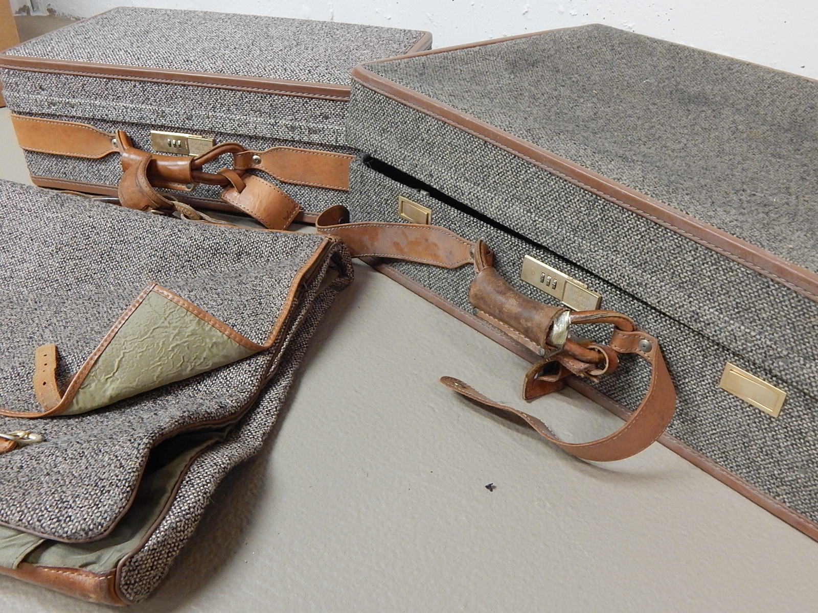 Vintage Hartmann Tweed and Leather Luggage