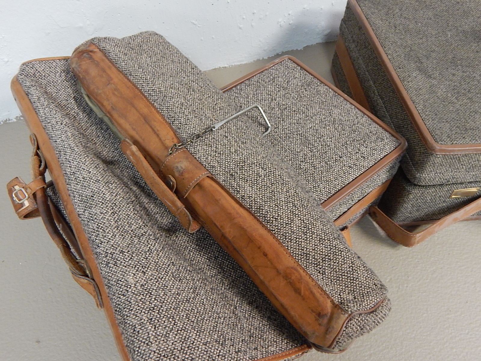 Vintage Hartmann Tweed and Leather Luggage