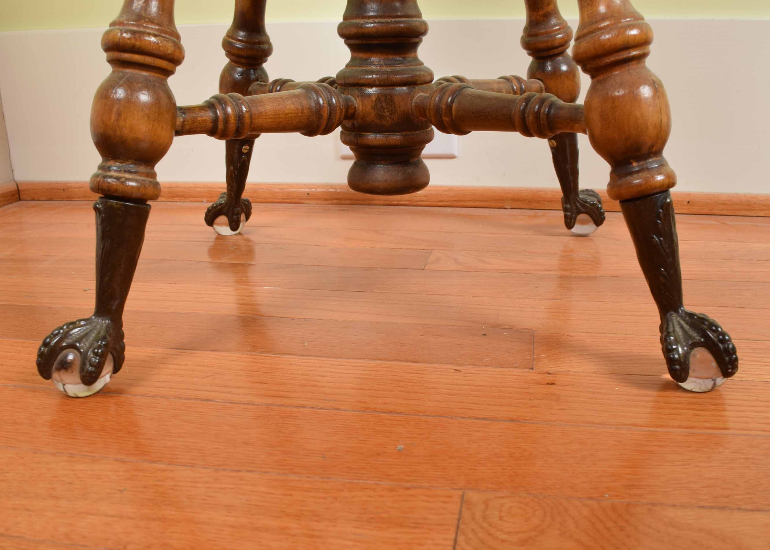 Adjustable Walnut Piano Stool
